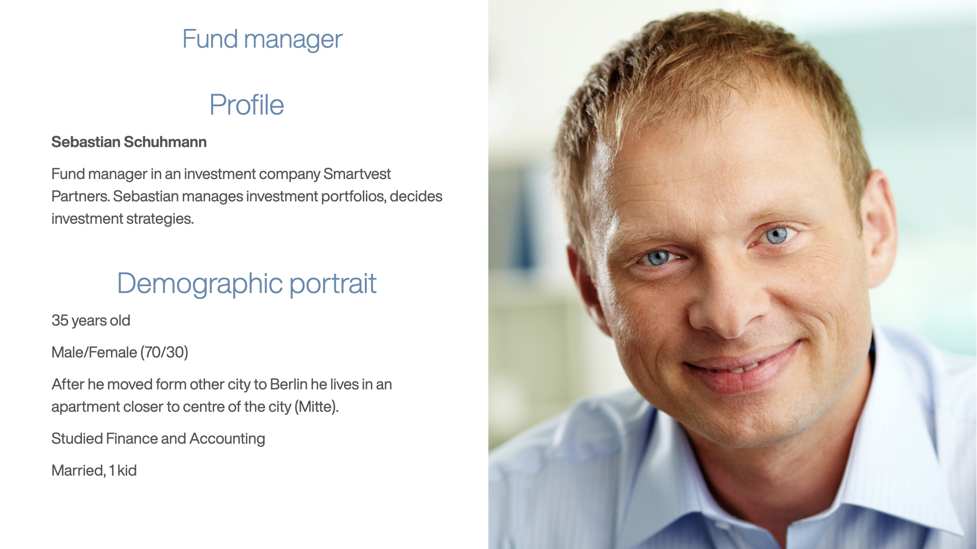 Fund manager user profile slide