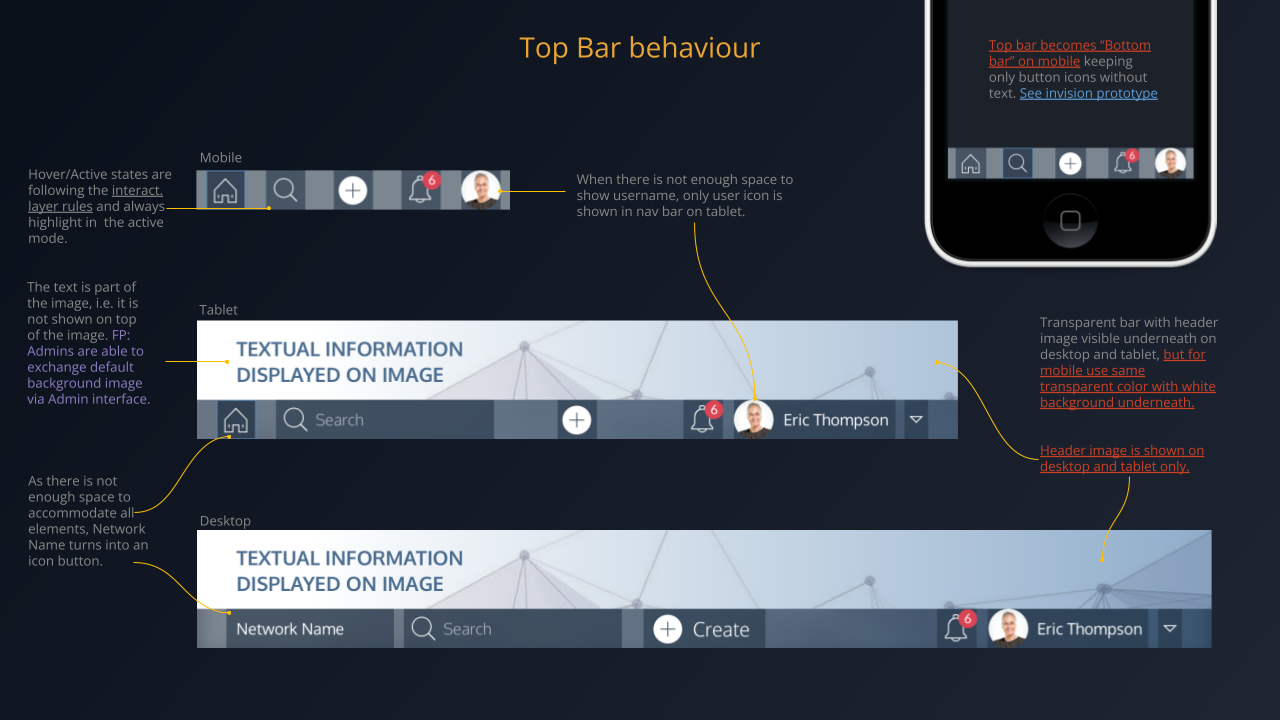 Navigation bar size variations