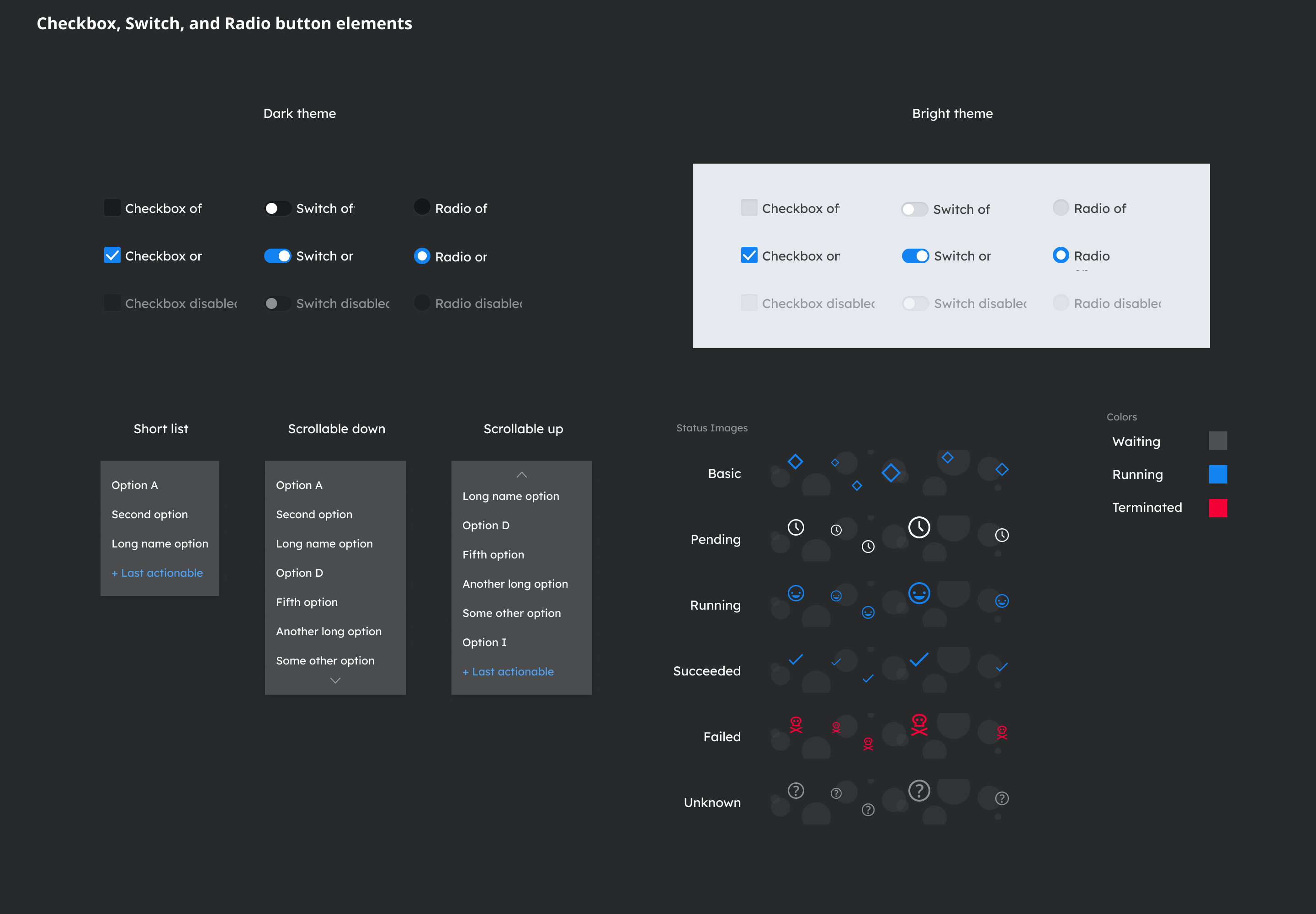 Detailed design system of graphical elements