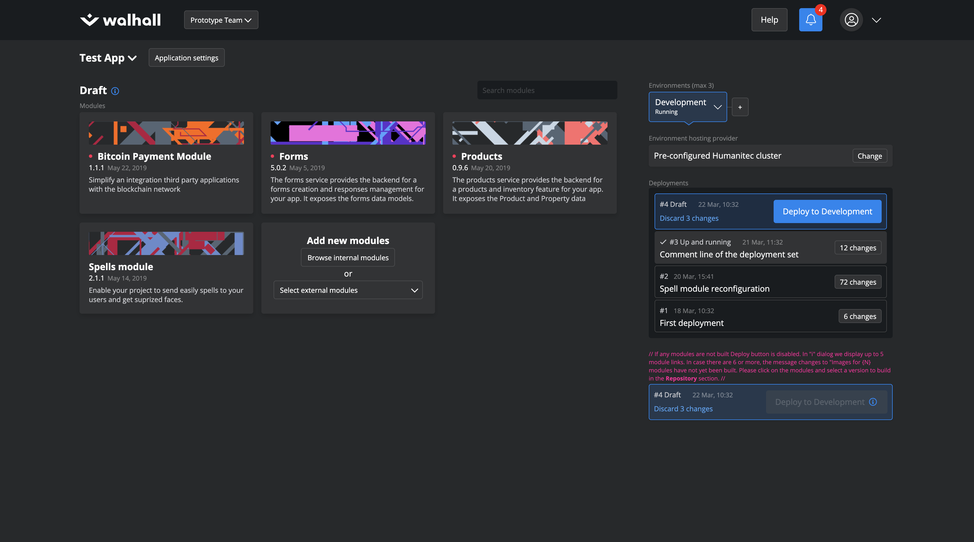 Added visual differentiation for modules