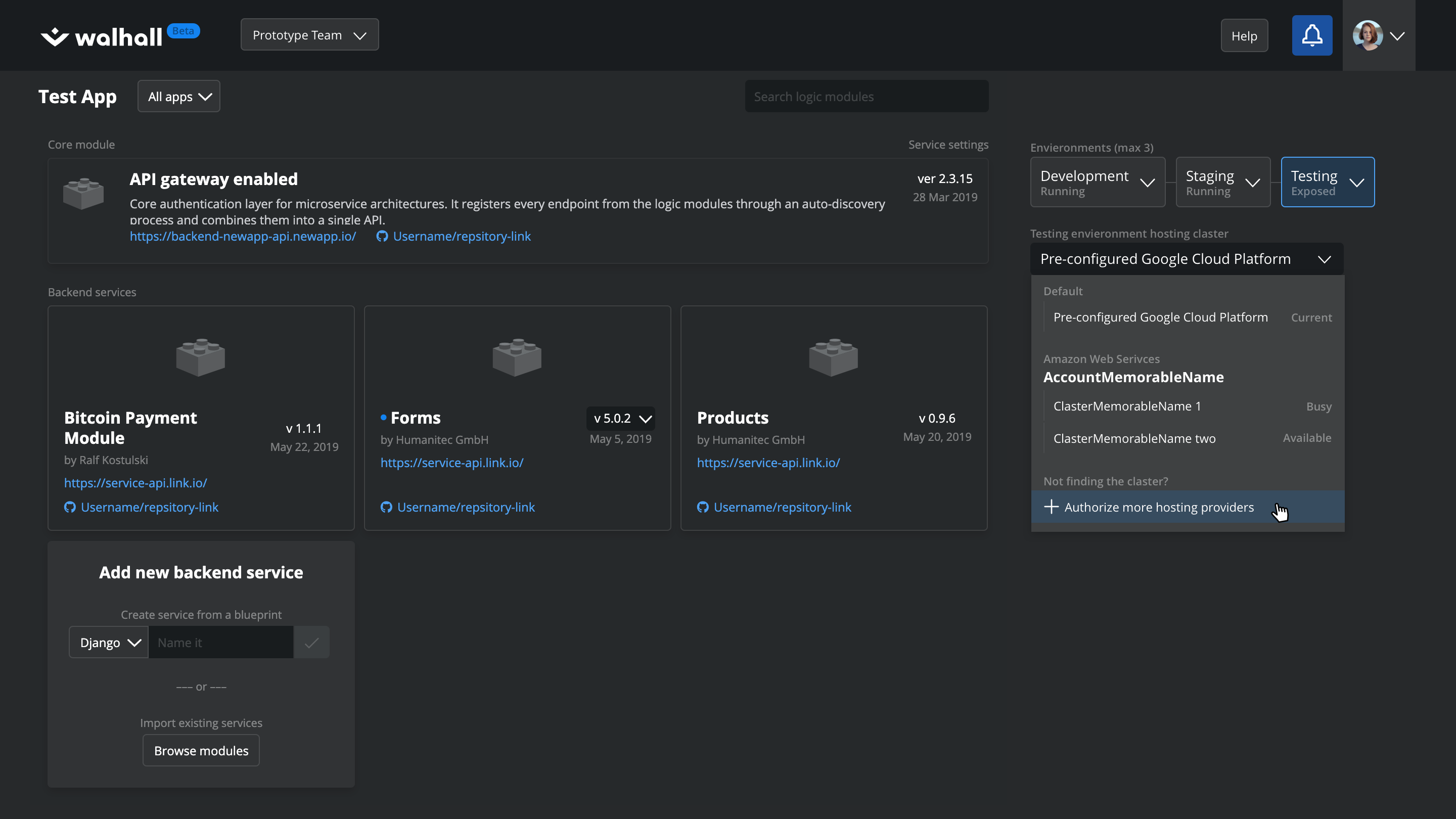 Dark theme for the inteface