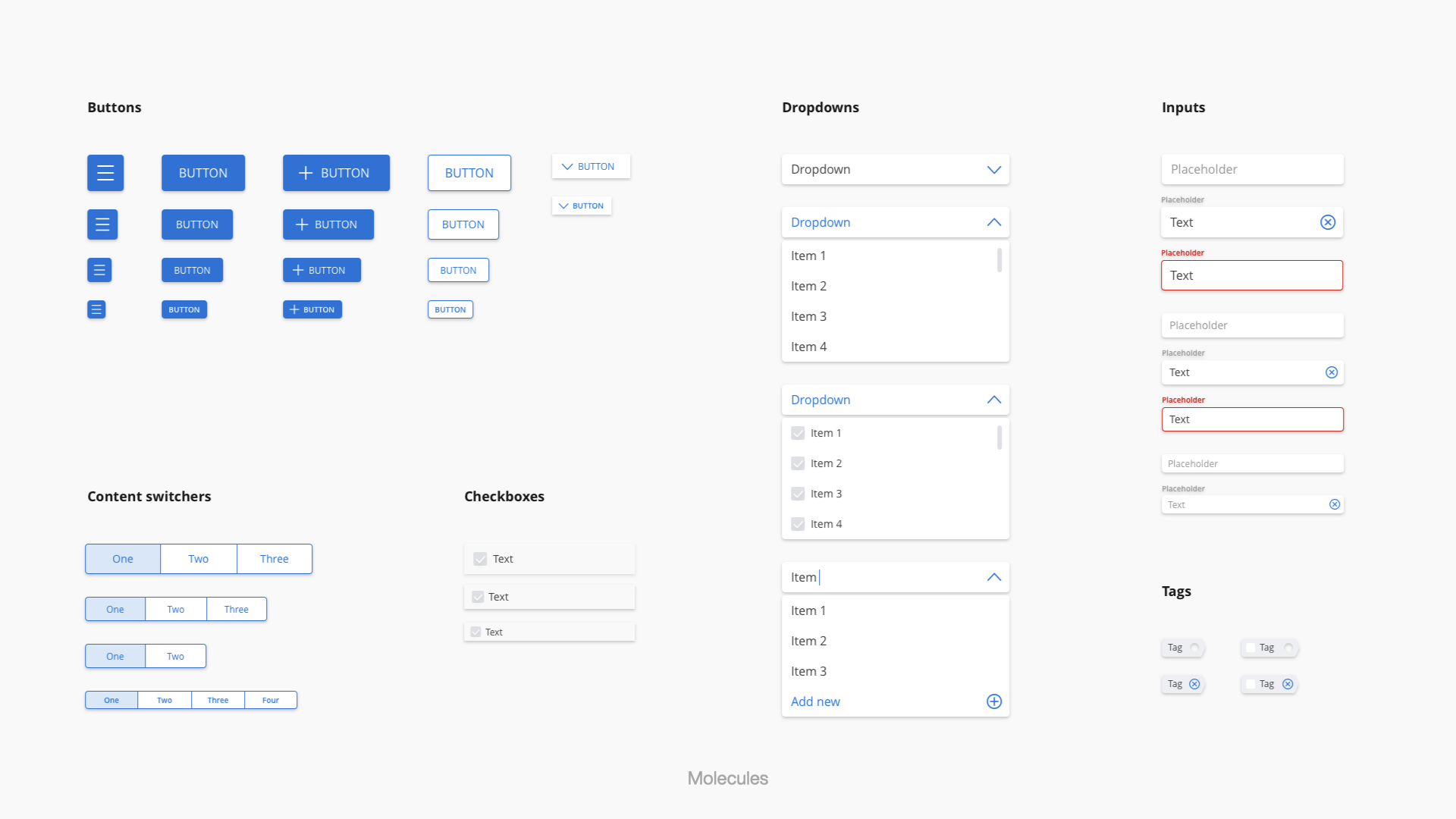 Design system with molecule elements