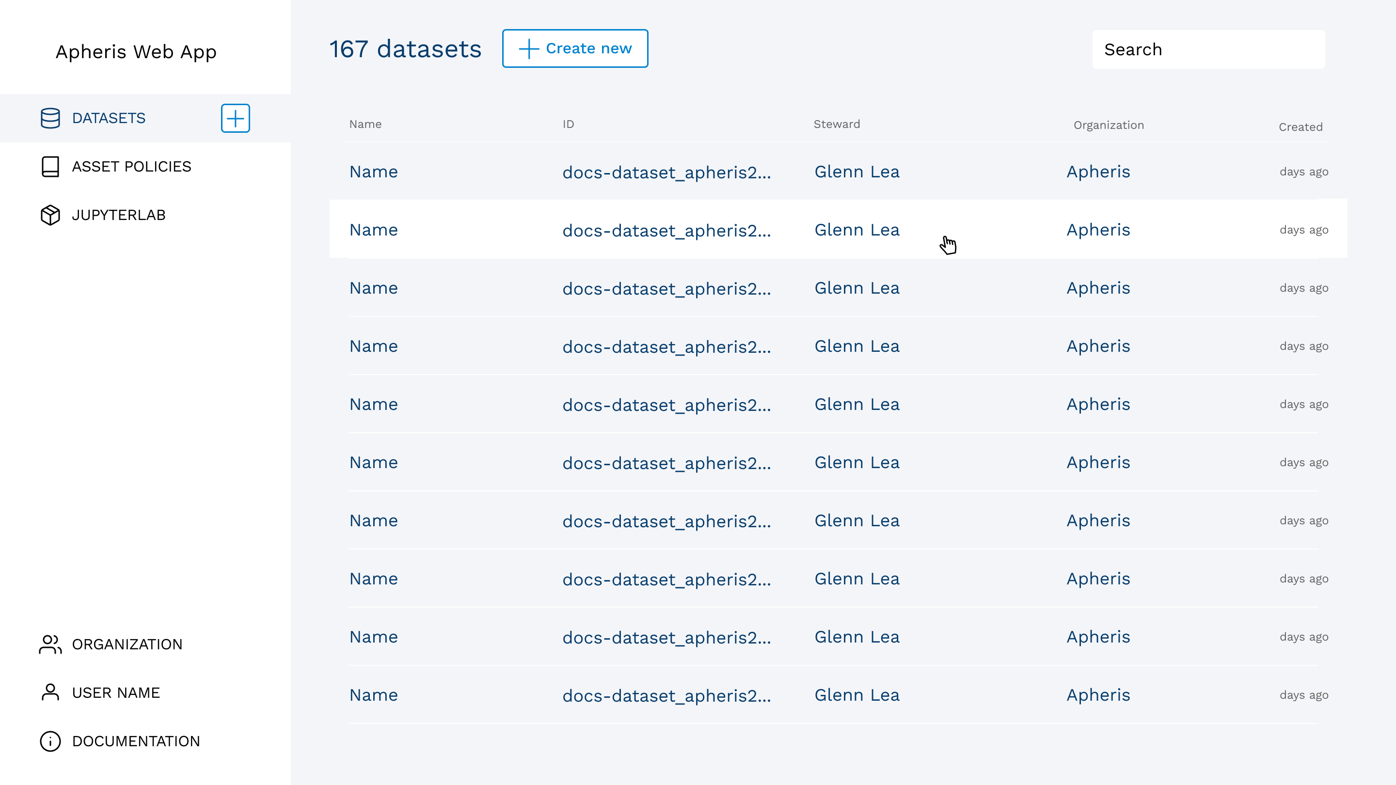 Initial design variation showing subtle distinctions between the menu and list elements