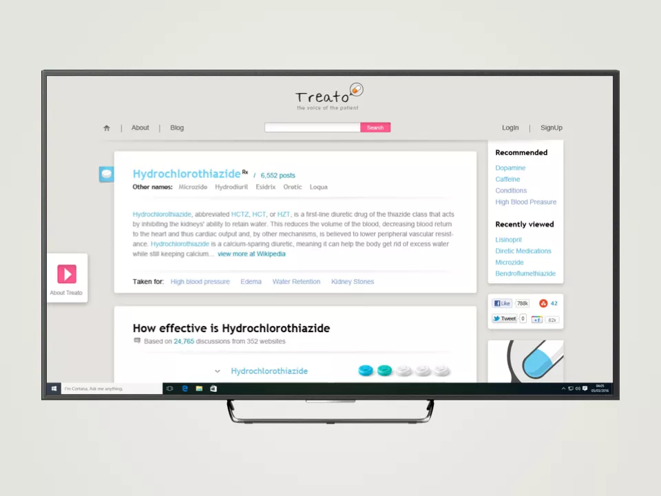 Treato pharmaceutical analytics interface