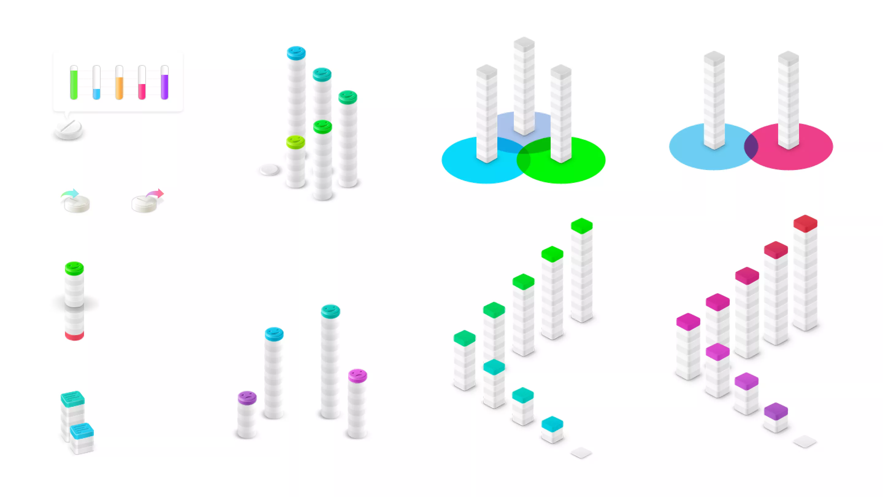 Various tablet-based infographics