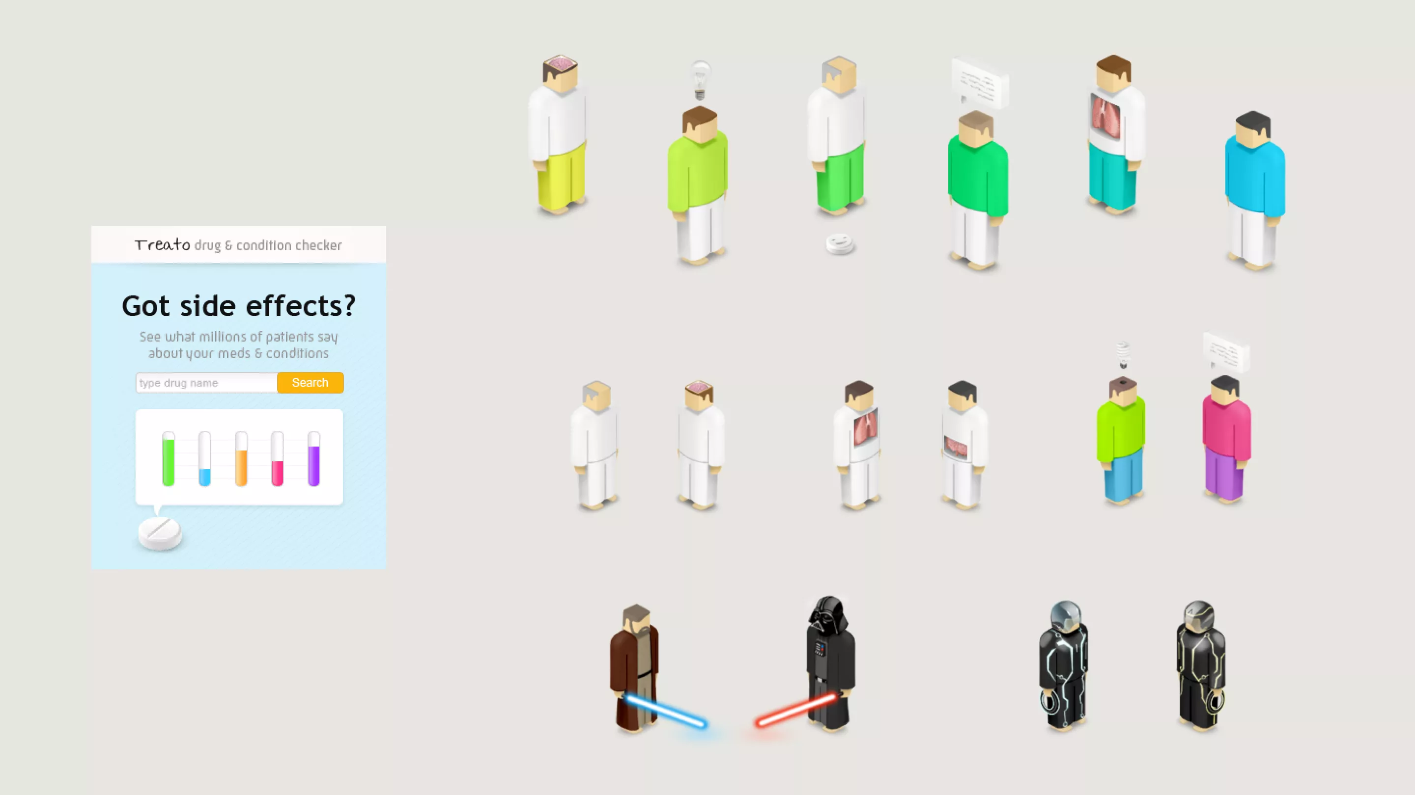 Design variations for page borders: widget and characters