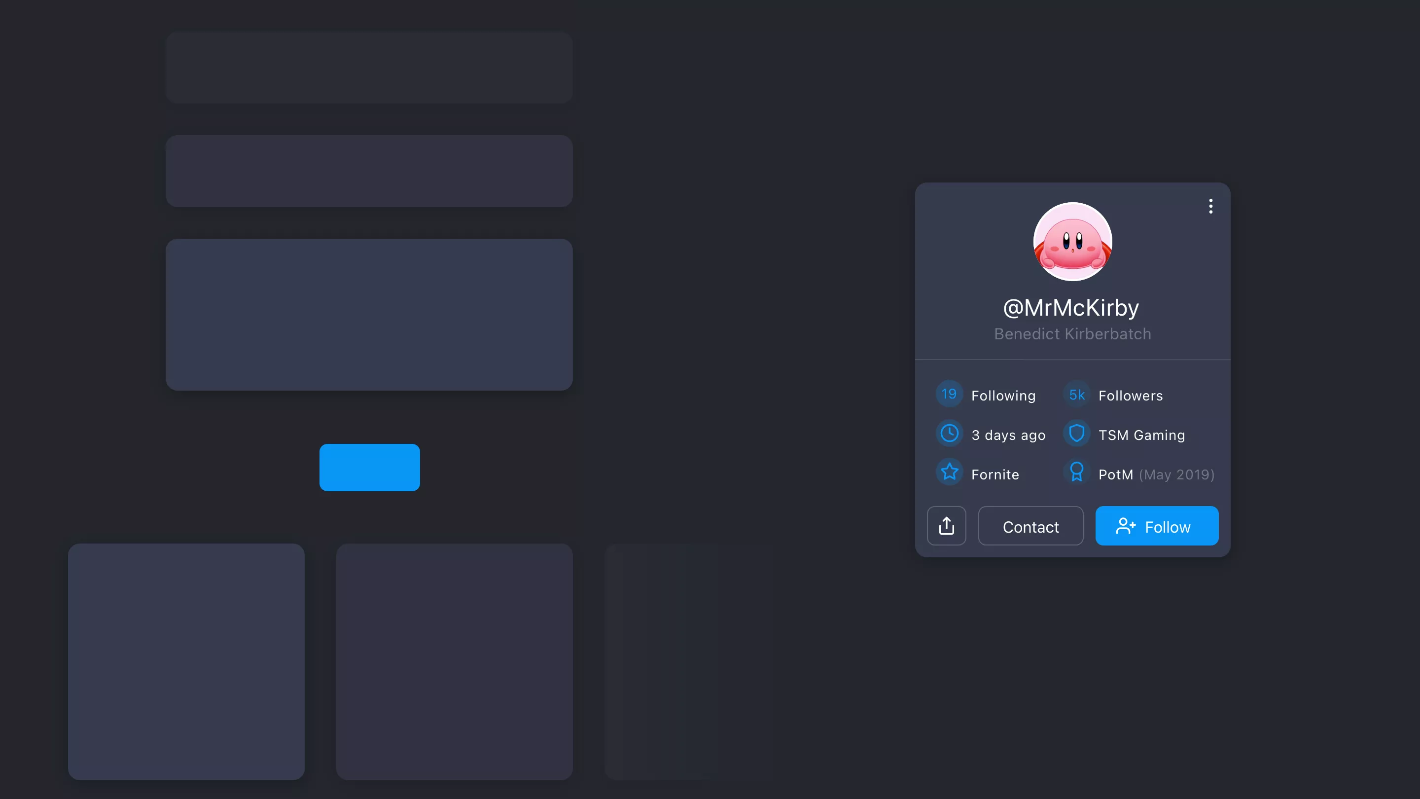 Gamer One clean UI style concept
