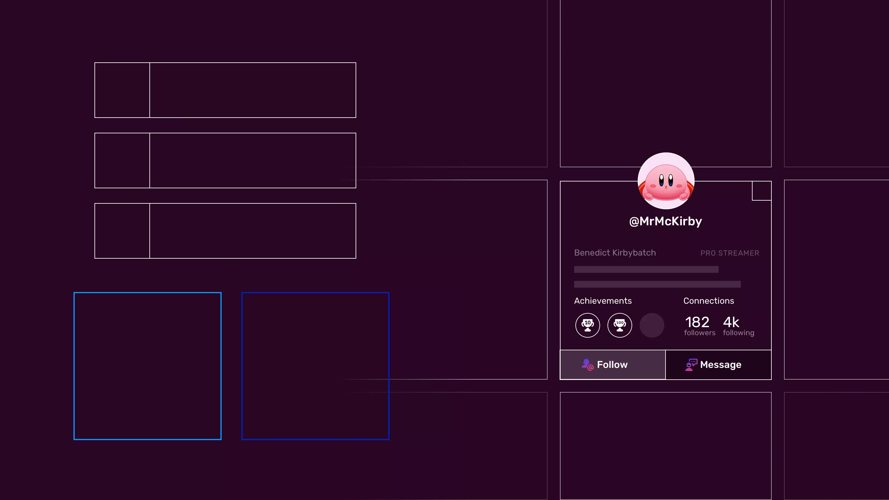 Gamer One boxy UI style concept