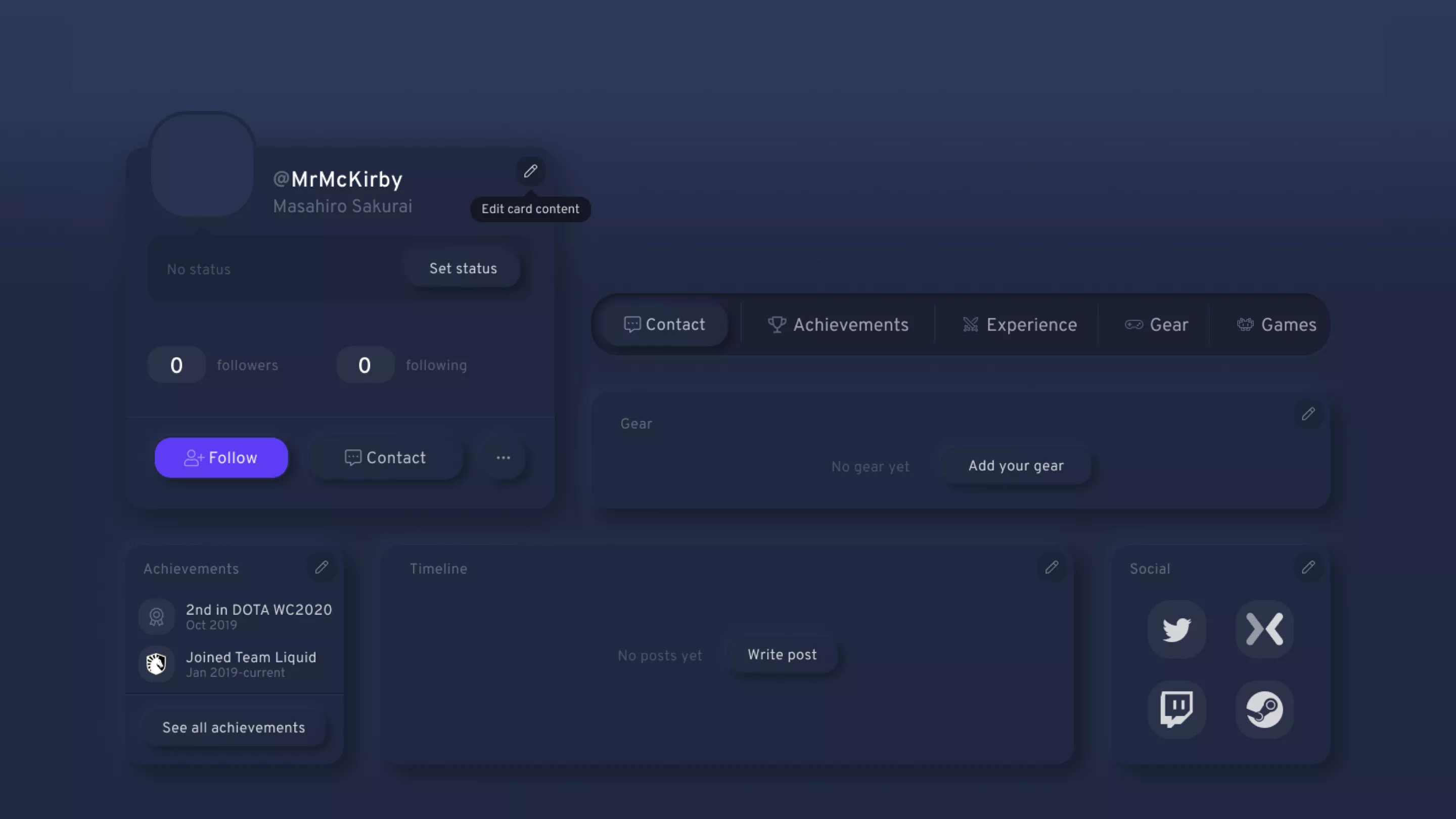 Gamer One empty page layout