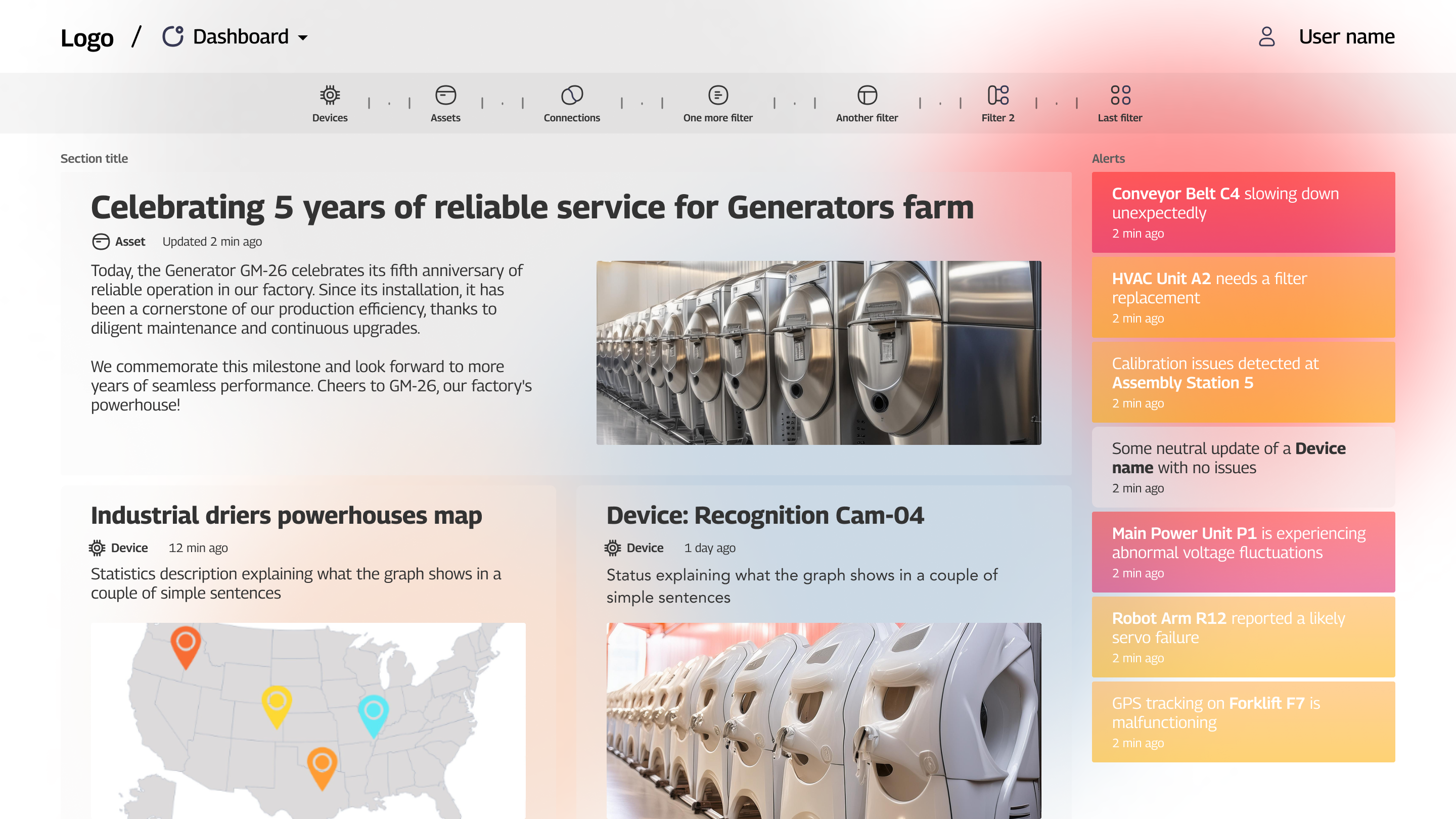 IoT83 dashboard concept,"shifted hues"