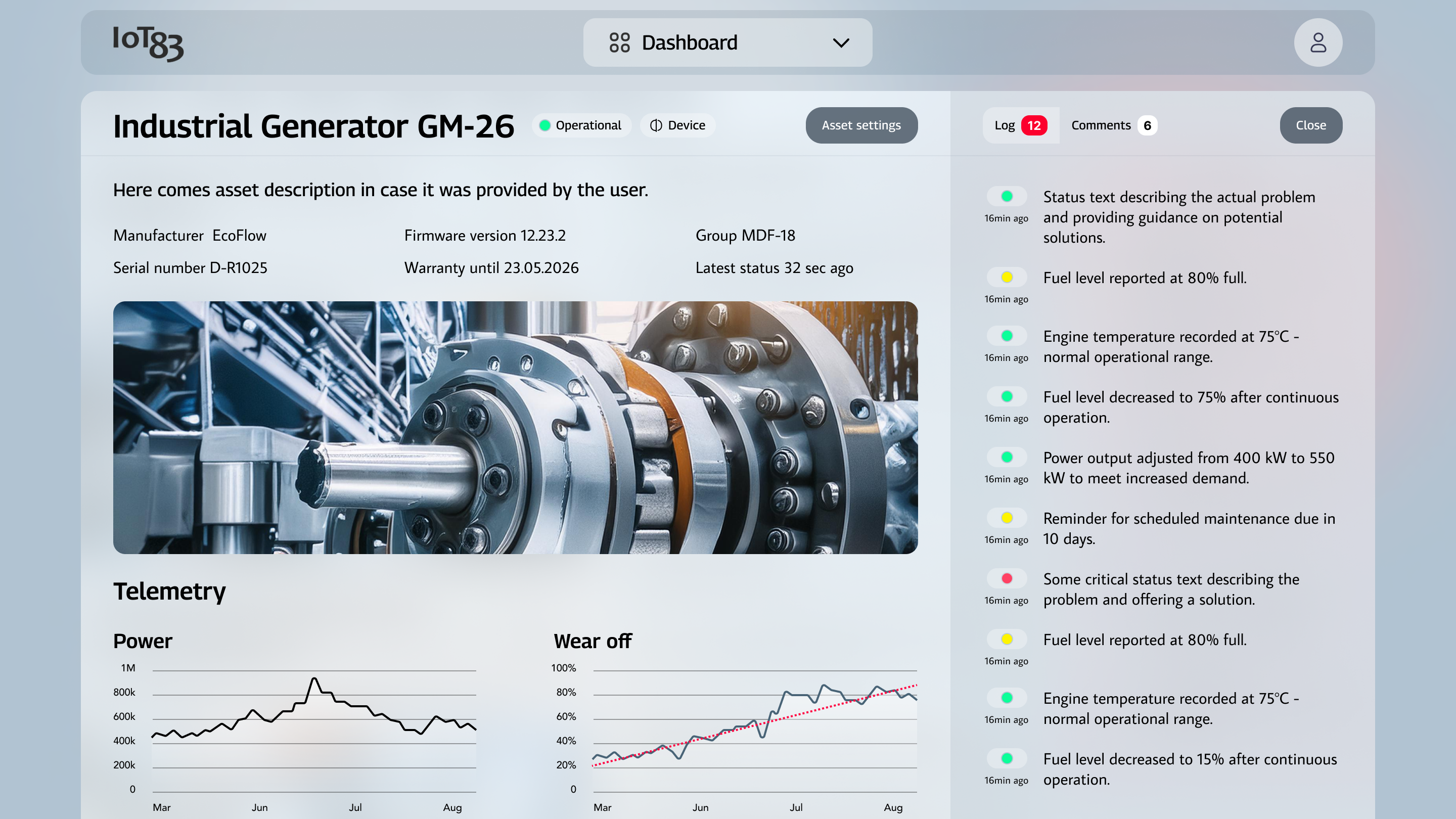 Device detailed information in overlay