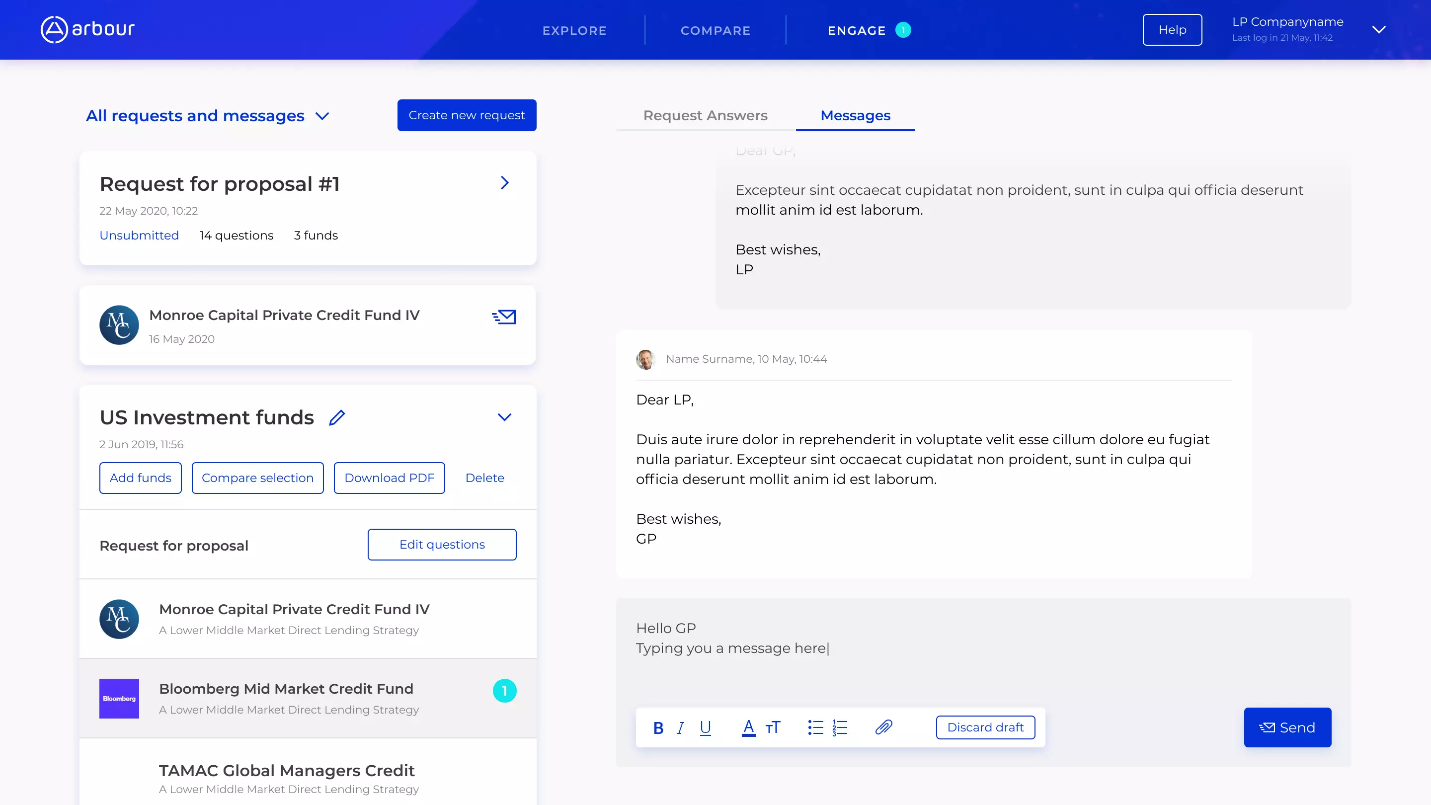 Local Partner communication screen