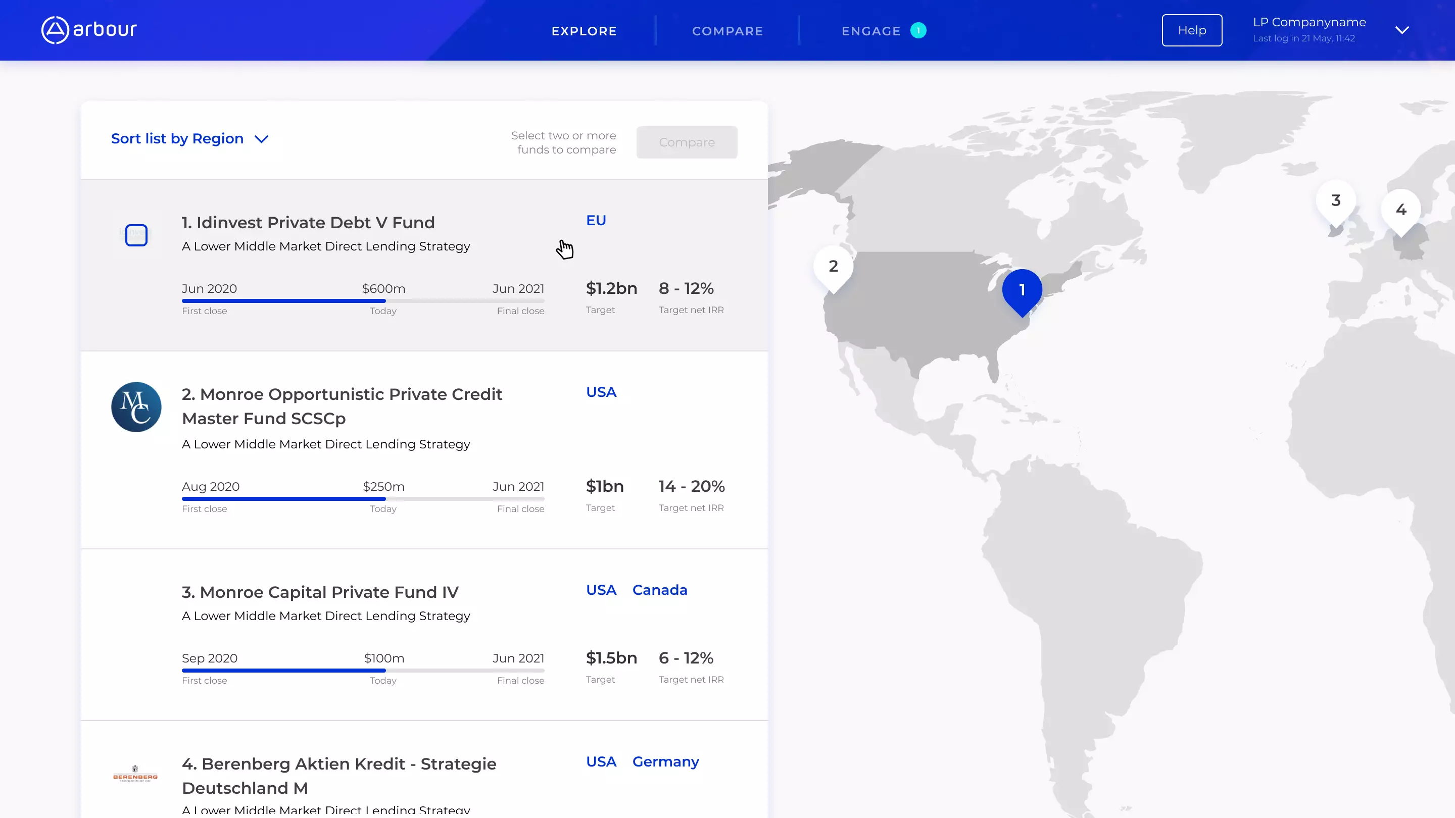 Local Partner exploration screen with map