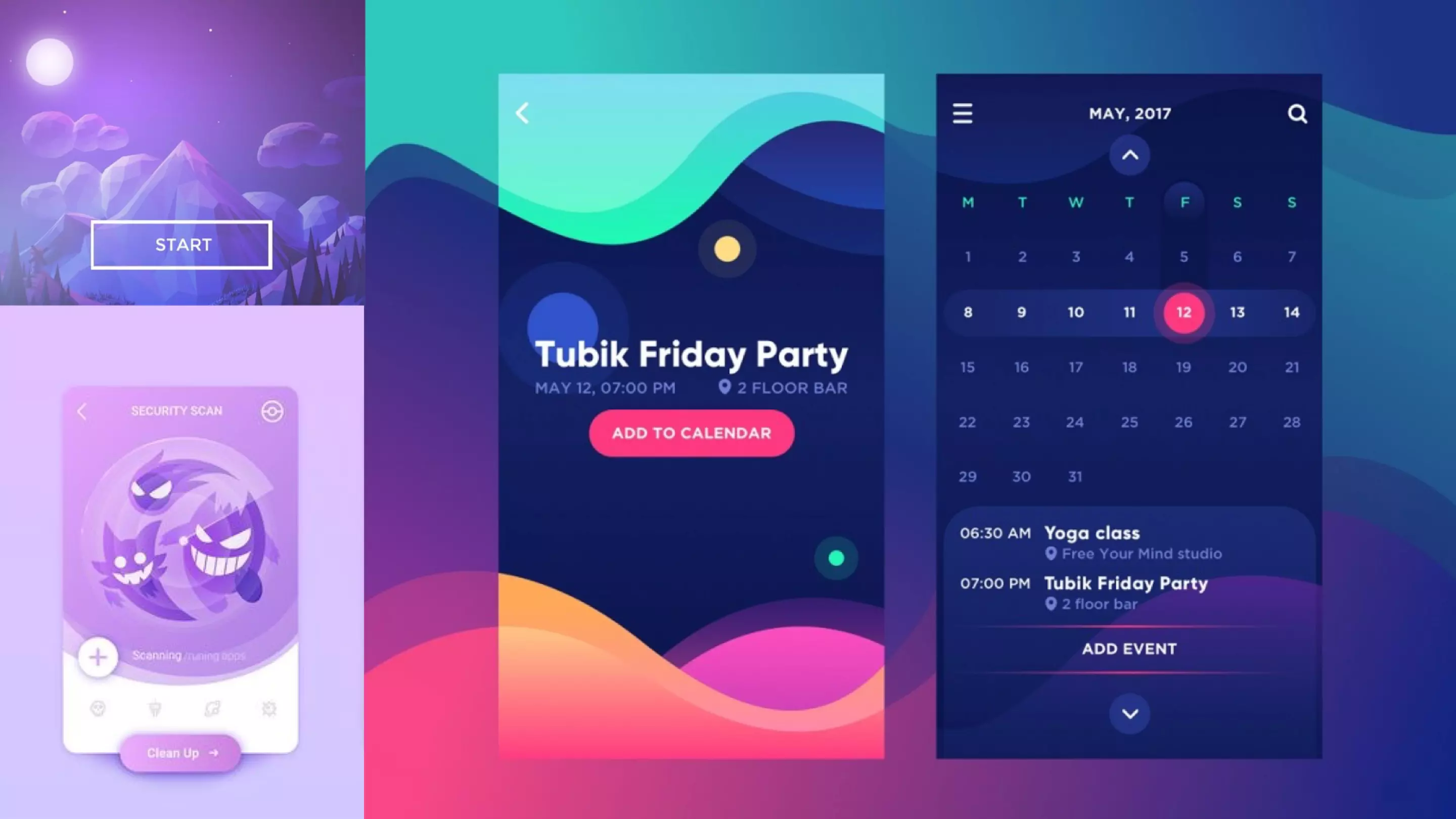 Dark theme inspirations for the Tranquil Lab style