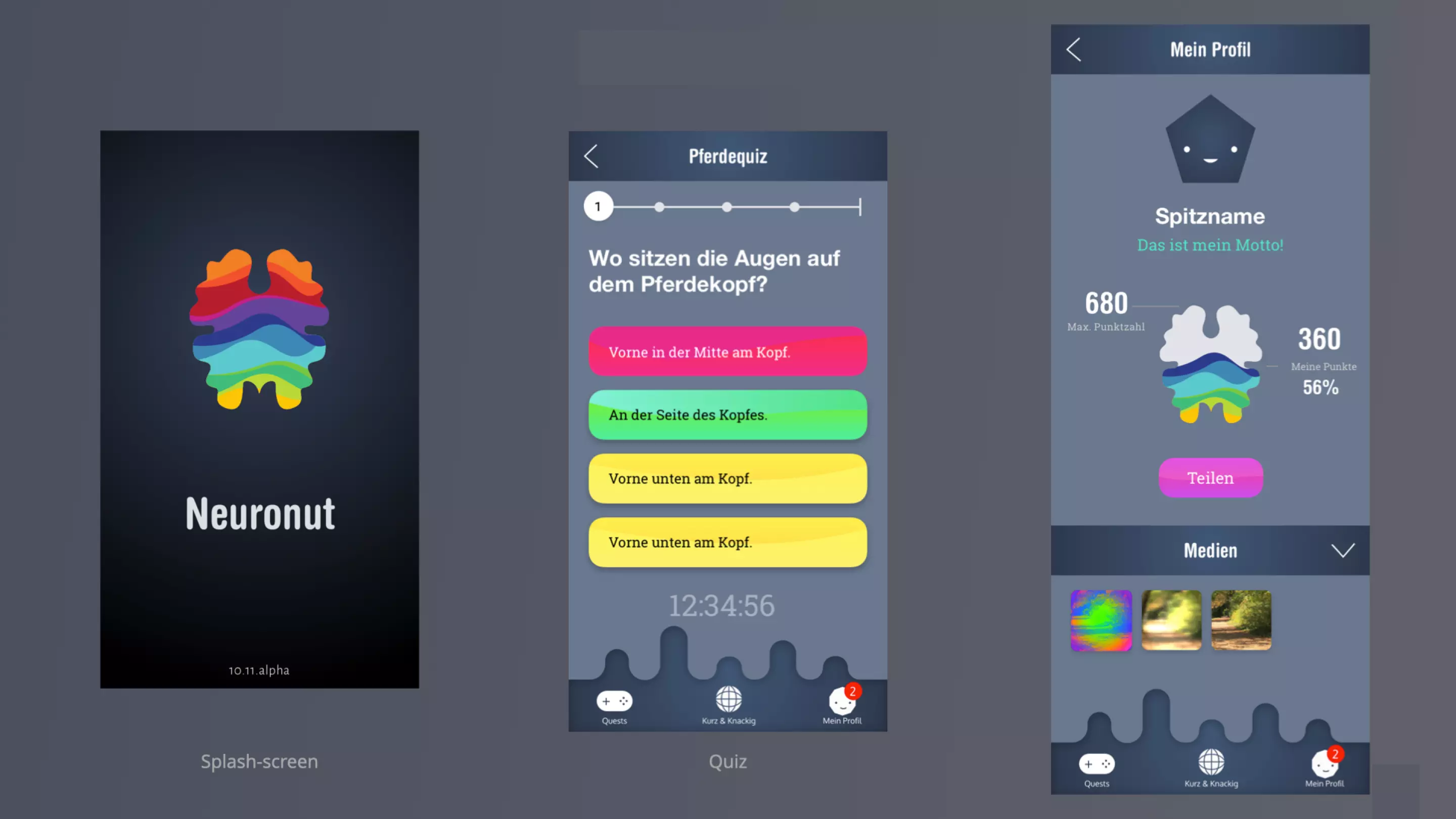 Tranquil Lab style applied on the main screens