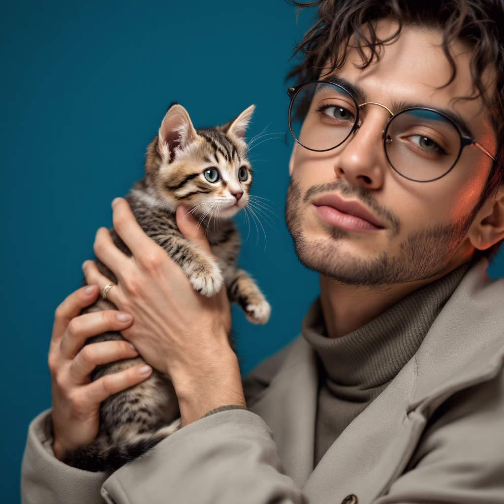 [headshot] image of a customer interacting with their pet