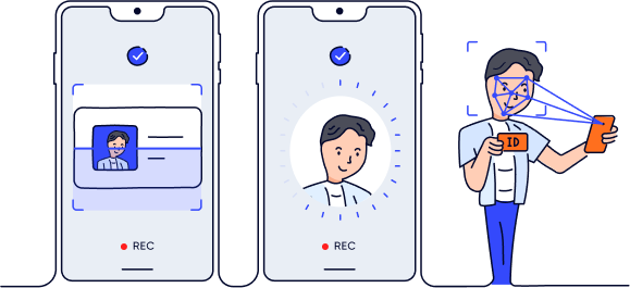 Illustration Full IDV : scanne de la carte et du visage.
