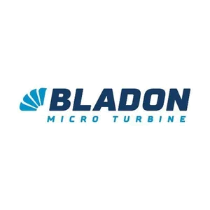 Bladon Micro Turbine logo with a stylized turbine blade graphic to the left of the text.