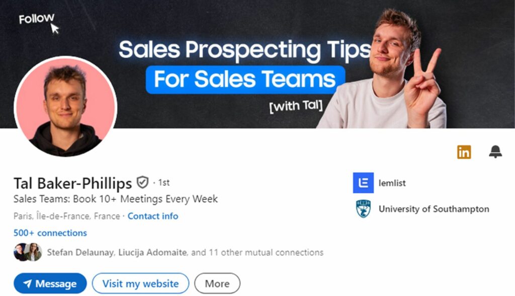 Example of a good LinkedIn profile picture