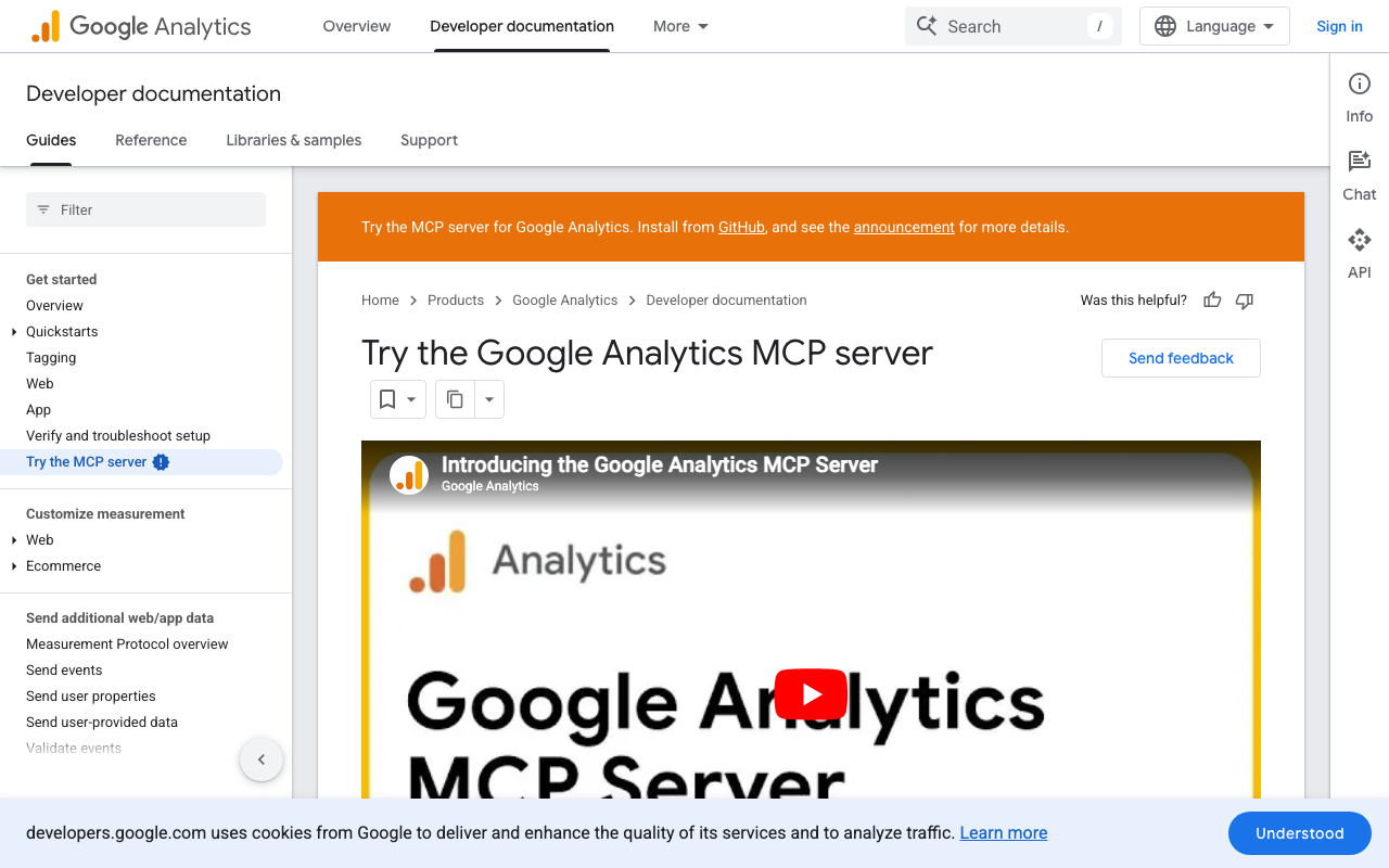 The Google Analytics 4 MCP documentation
