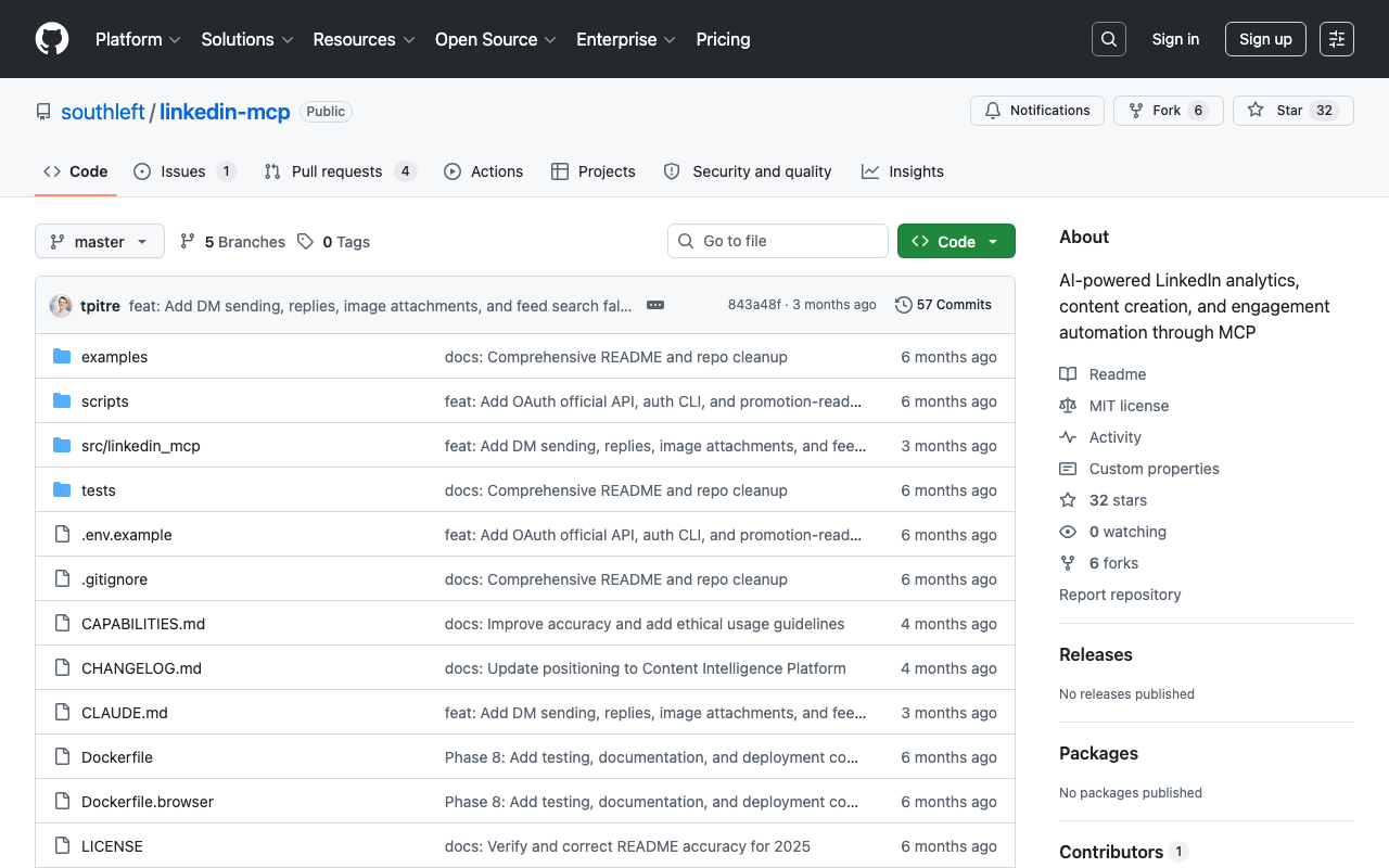 southleft/linkedin-mcp on GitHub