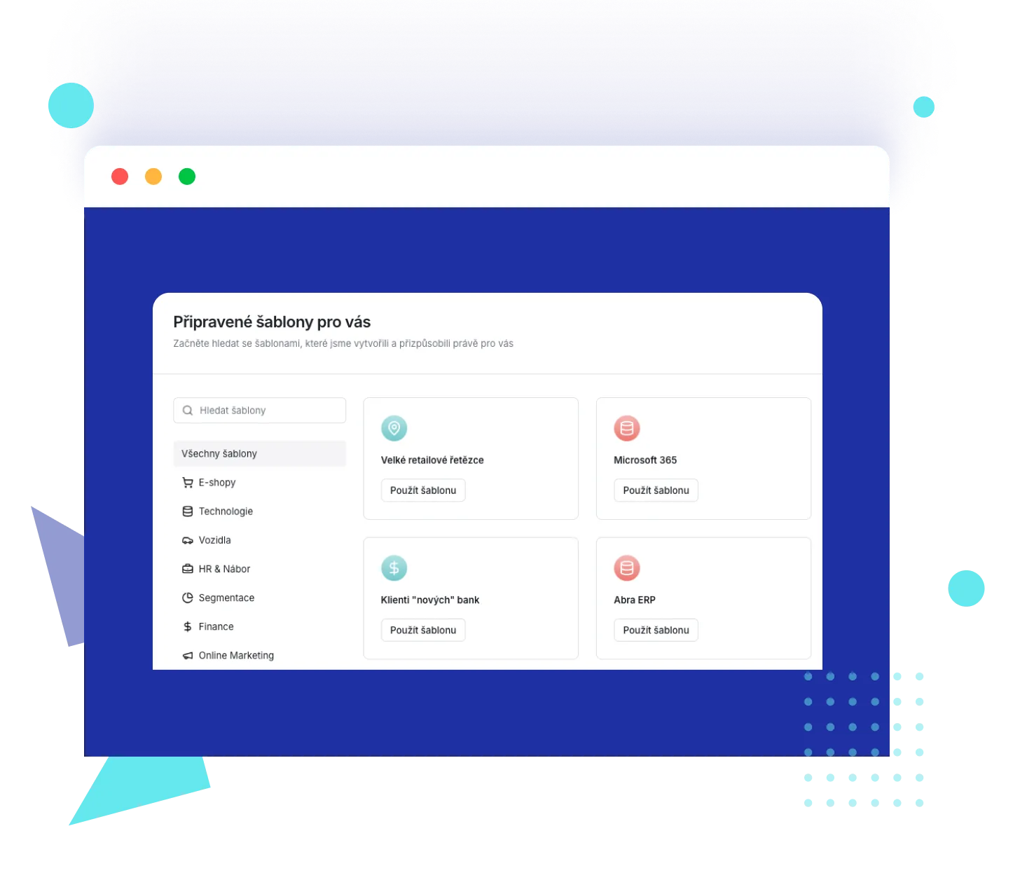 Šablony v BizMachine Prospector