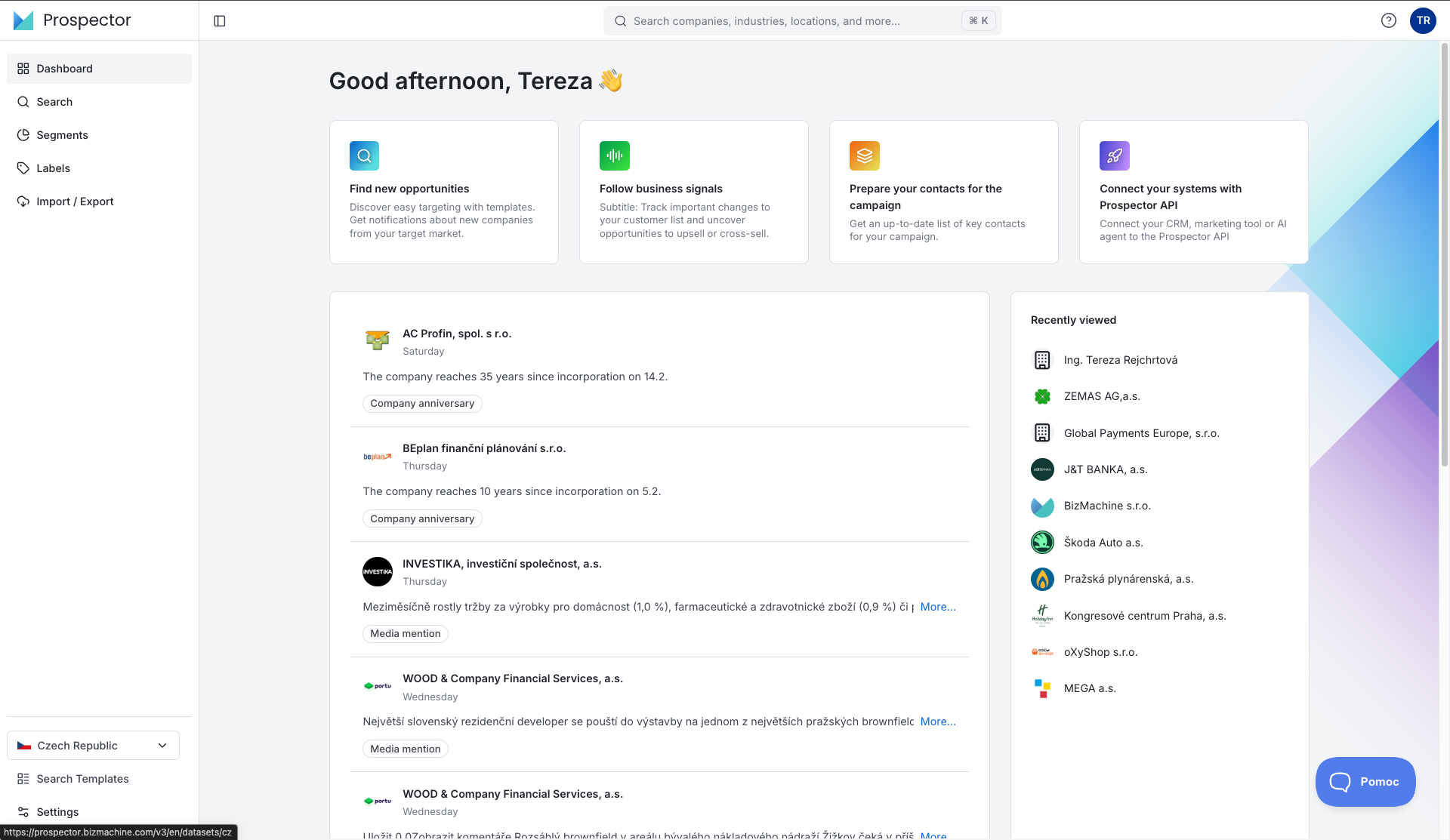 BizMachine Prospector — najděte ideální zákazníky