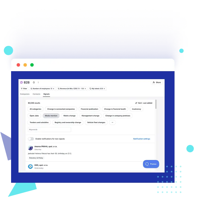 Profil firmy v BizMachine