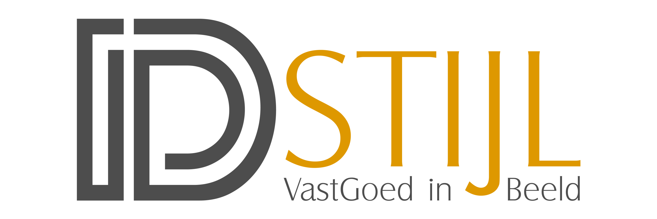 Logo with stylized letters 'DSTIJL' and text 'VastGoed in Beeld' below.