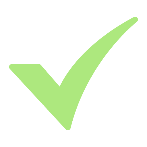 Green check mark icon indicating approval or correctness.