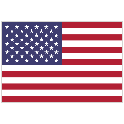 United States flag with 50 white stars on a blue field and 13 horizontal red and white stripes.