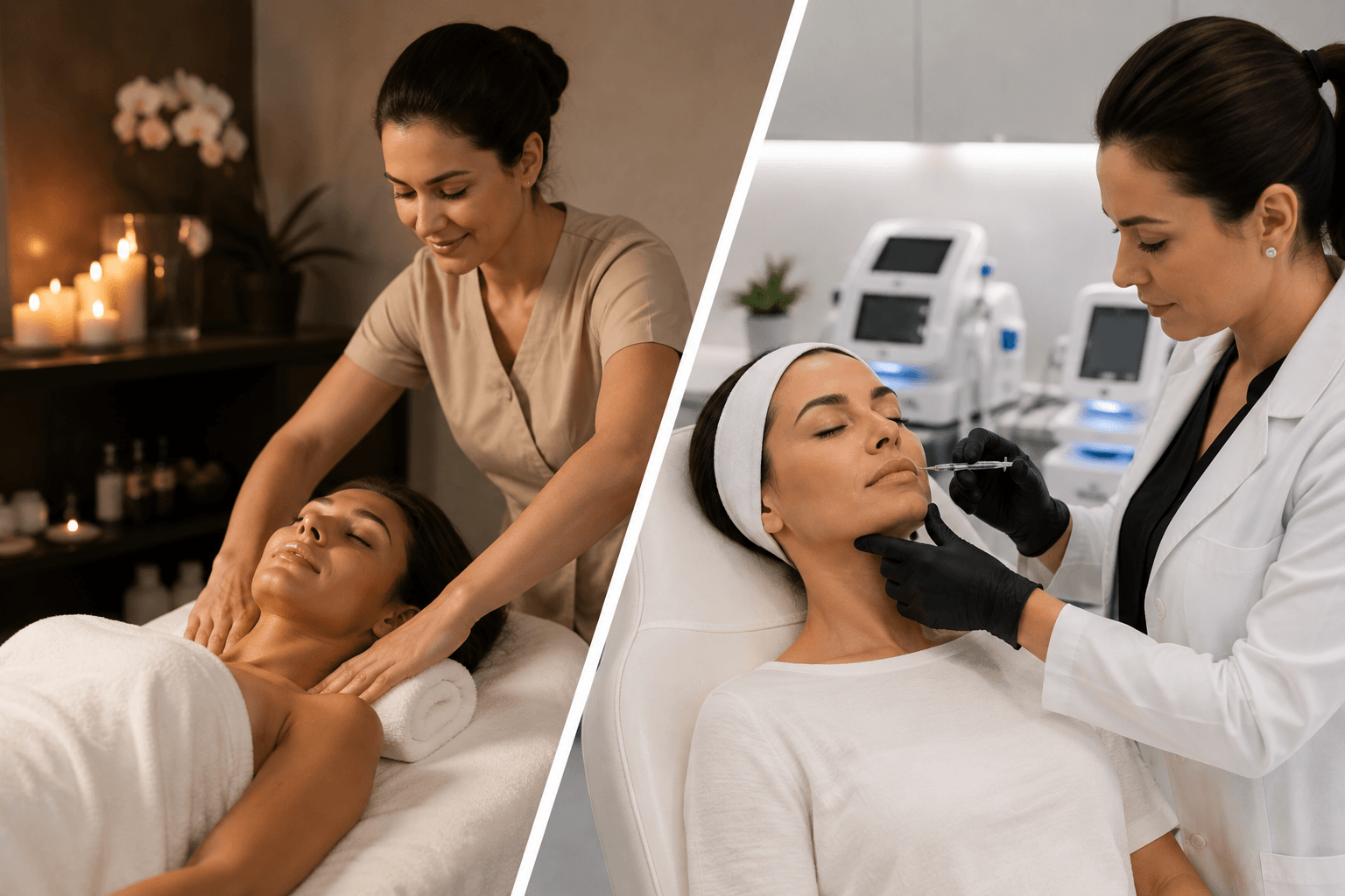 A clean, clinical medical spa treatment room with medical-grade equipment, reflecting physician-supervised care rather than a typical day spa setting.