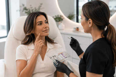 Cosmetic injector administering aesthetic injectables treatment in Las Vegas, Nevada
