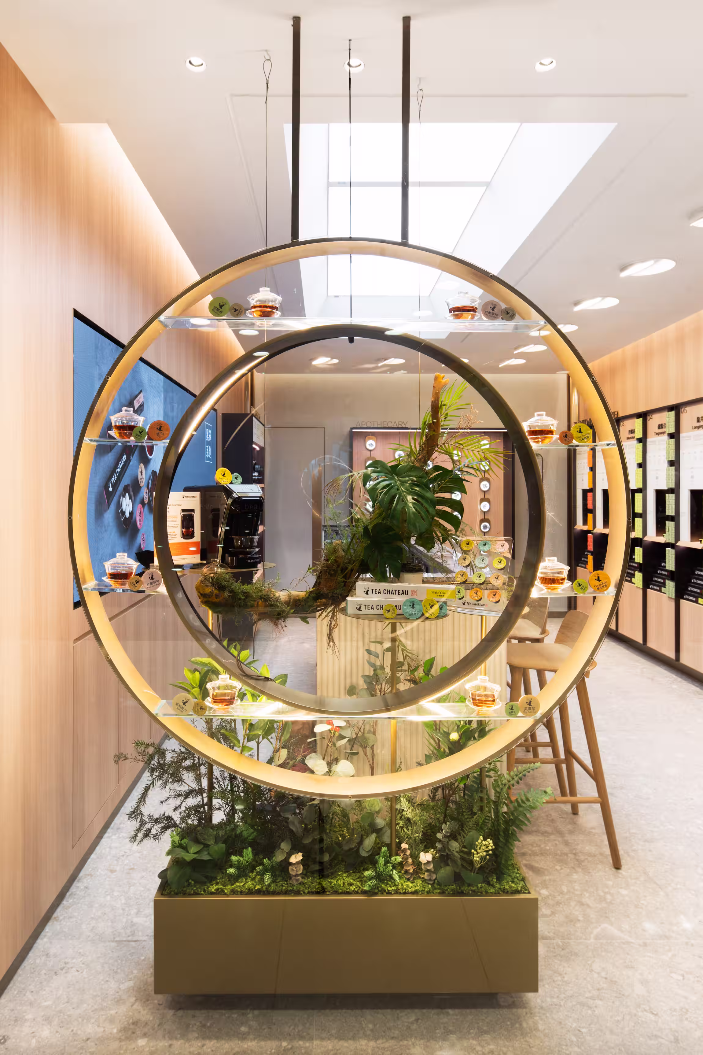 Tea Chateau store interior photograph by Kris Provoost showing the completed retail environment at IFC Mall Hong Kong