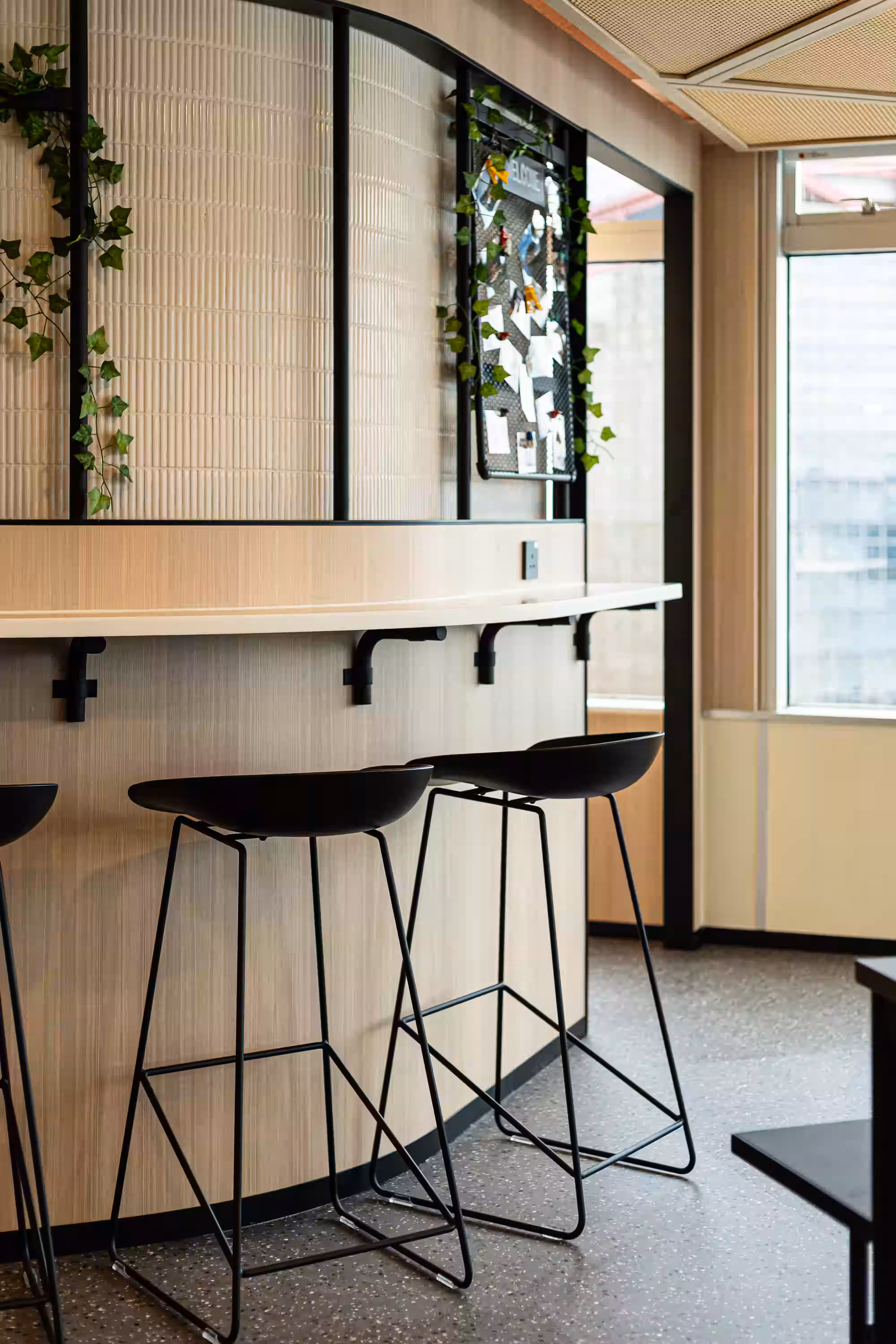 Assembly Global office window view in Sheung Wan Hong Kong showing harbour panorama and natural daylight integration