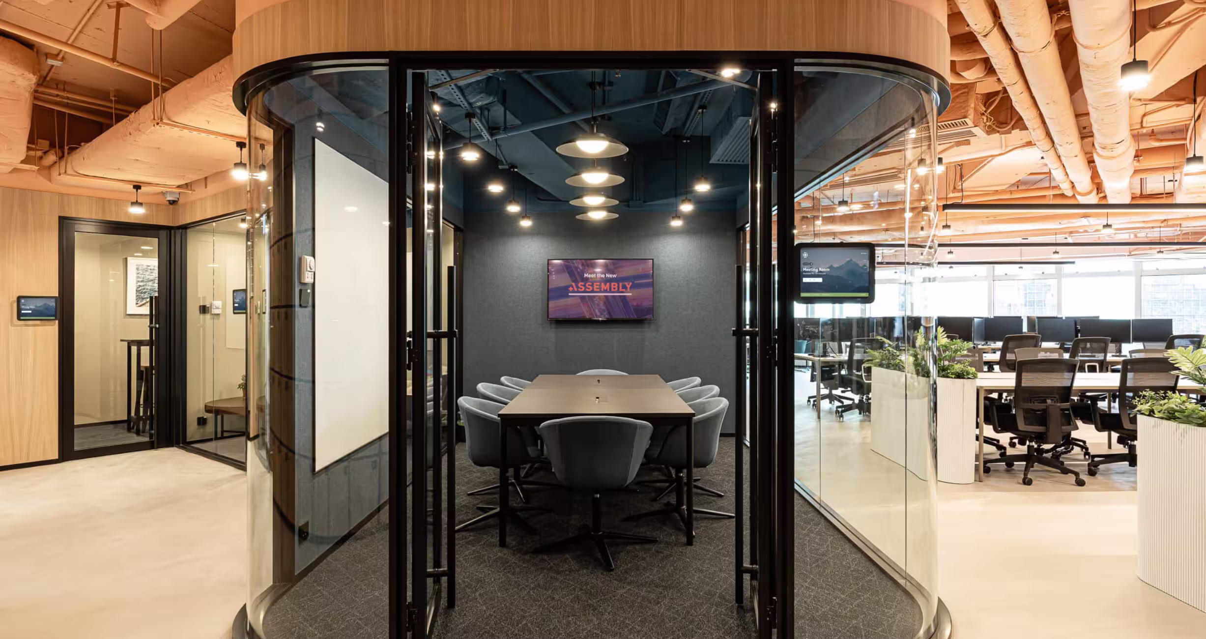 Assembly Global office kitchen and pantry area in Sheung Wan Hong Kong with staff social amenity space and custom joinery