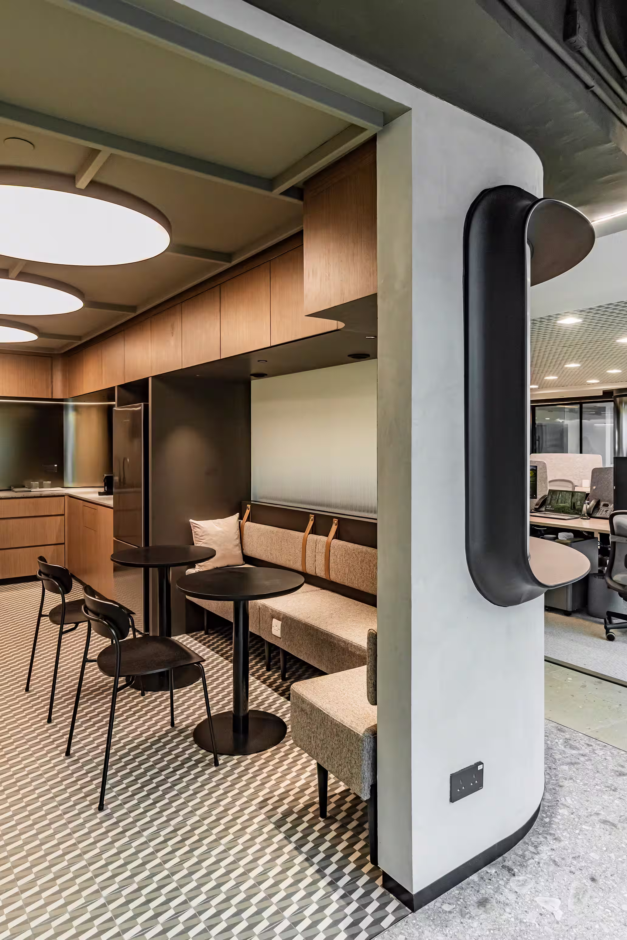 LFCH headquarters washroom or amenity area in Sheung Wan Hong Kong with premium stone and metal finish details