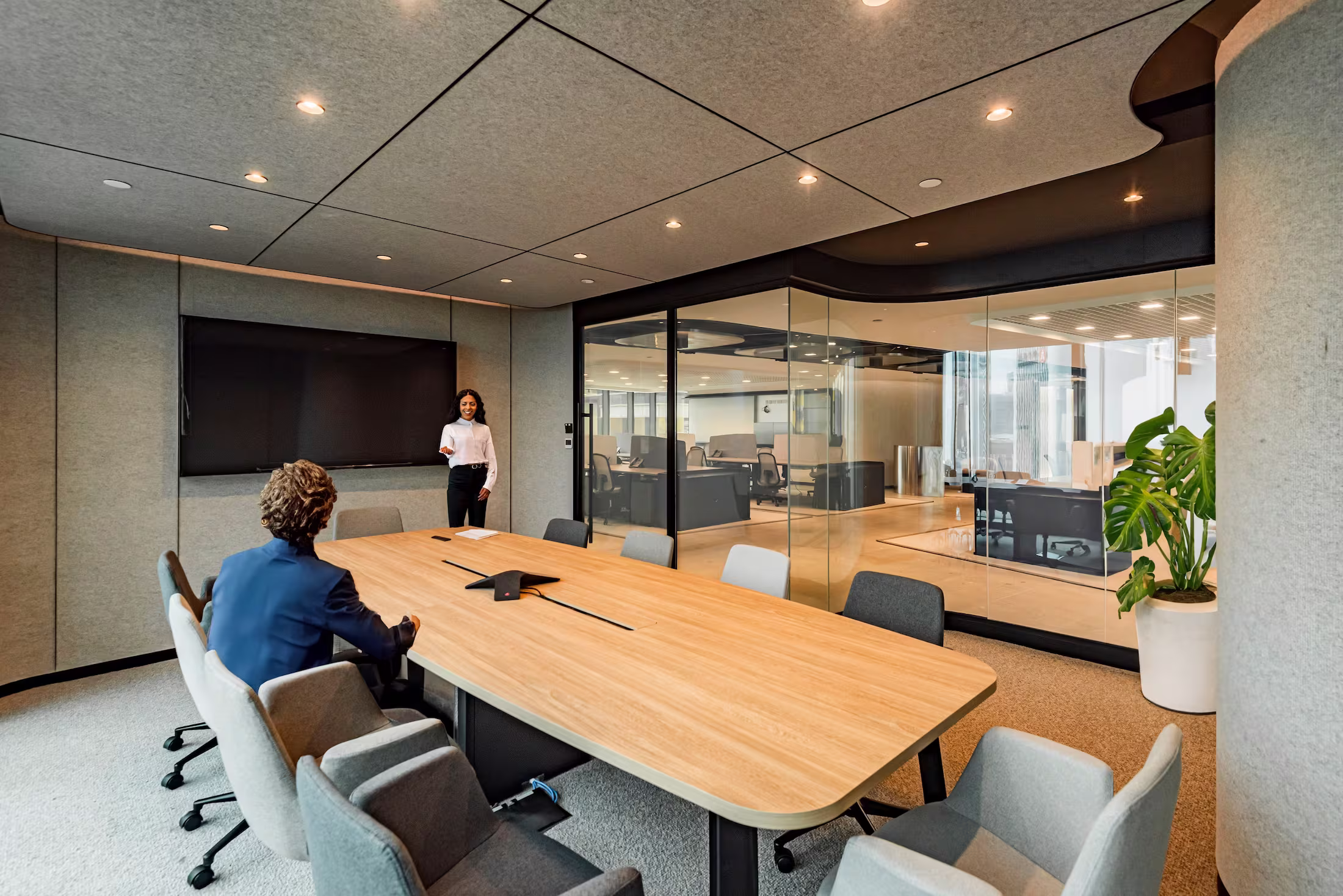 LFCH headquarters meeting room in Sheung Wan Hong Kong with collaborative table and glazed partition walls