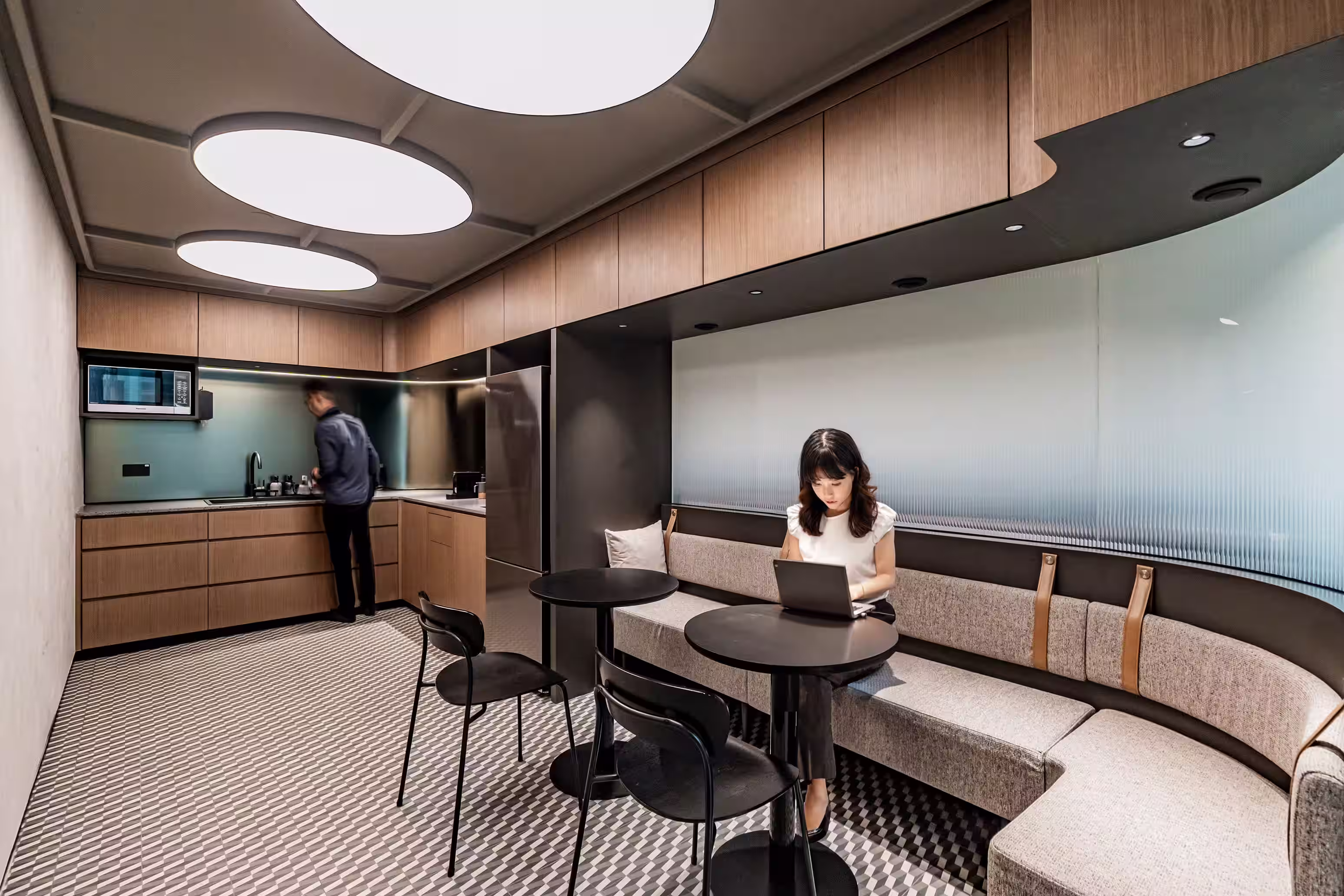 LFCH headquarters door and partition detail in Sheung Wan Hong Kong showing glazing frame and hardware specification