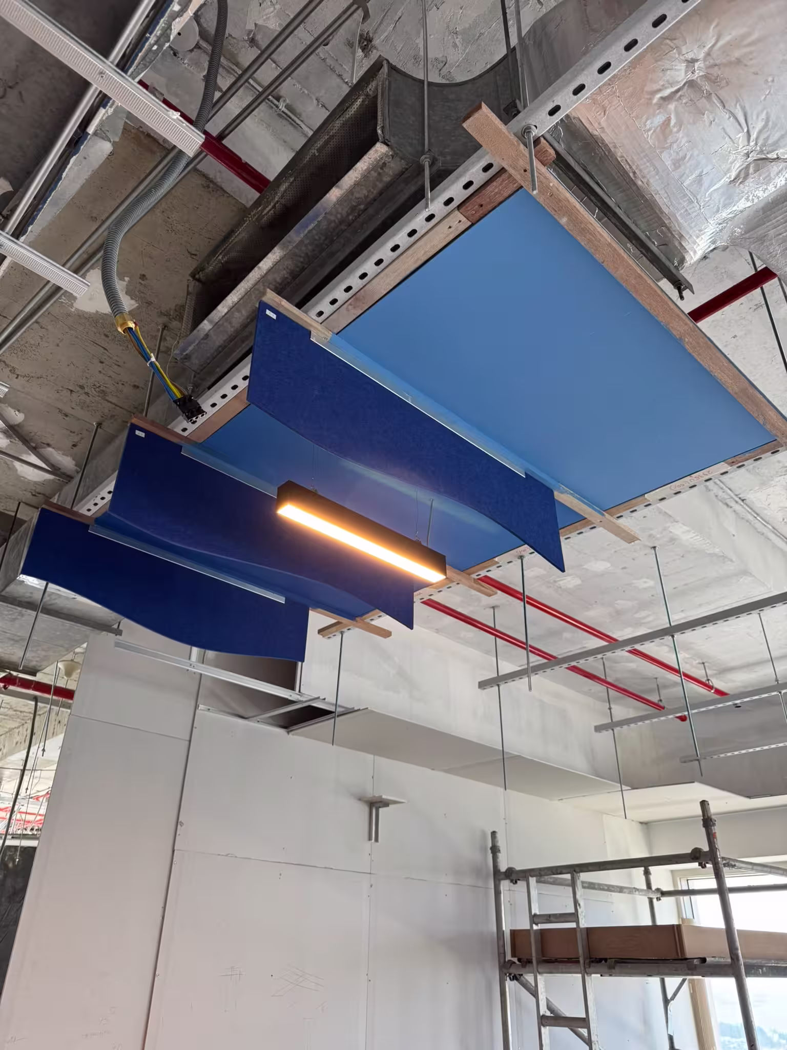 Construction progress photograph of Eastern Pacific Shipping pantry area during fitout at Millenia Tower Singapore