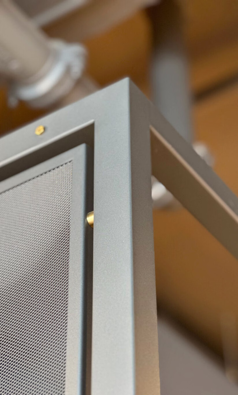 Construction progress photograph of ThreeSixty Group office showing partition framing and concrete column preparation works