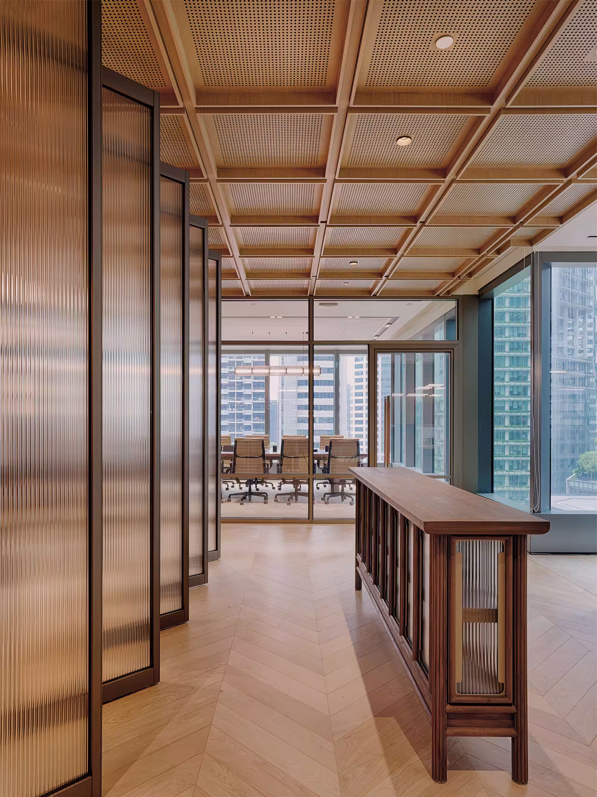 Silvercrest Asset Management Singapore office boardroom with executive meeting table and premium interior finishes