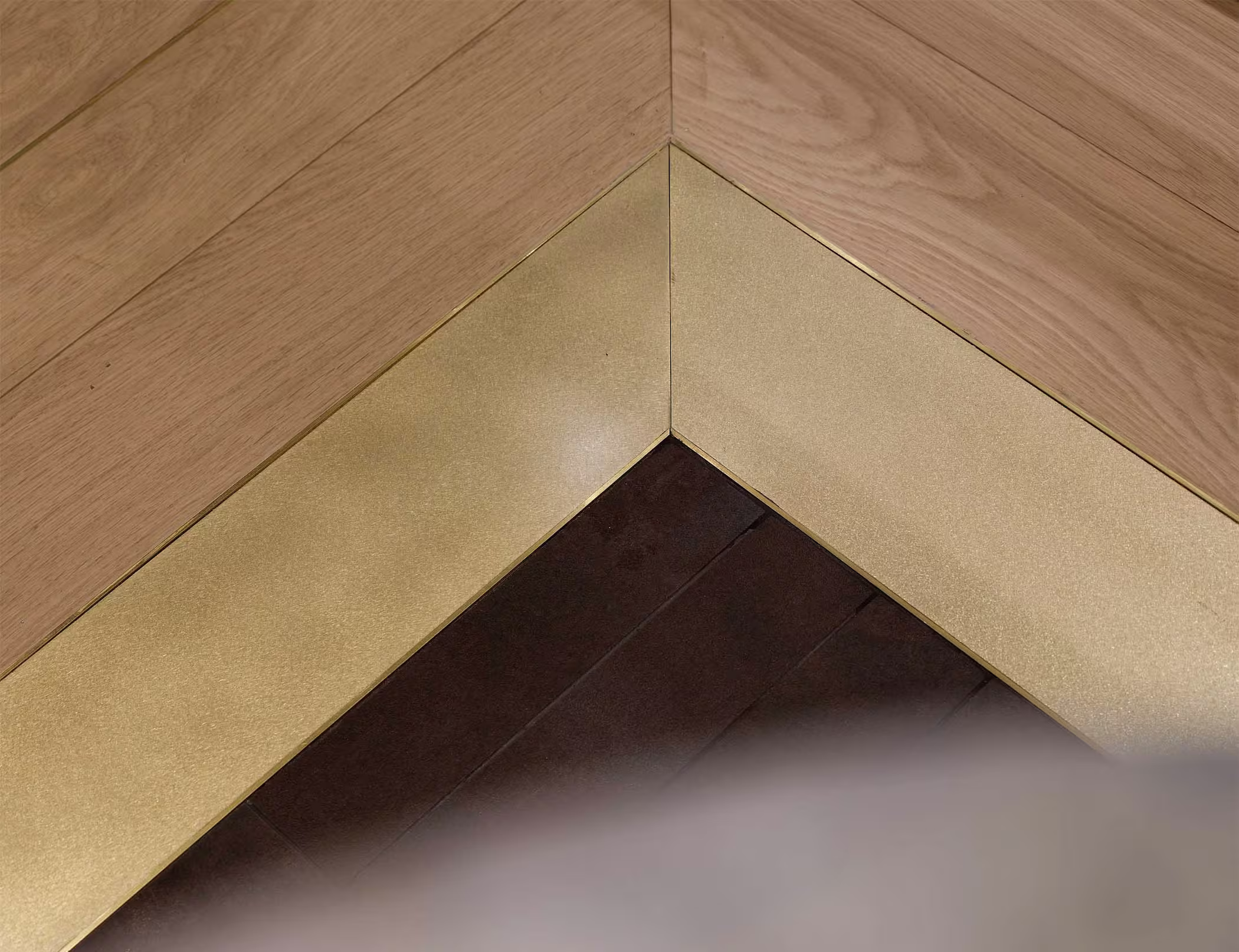 Silvercrest Singapore office material sample or finish detail showing marble slab selection and veining pattern