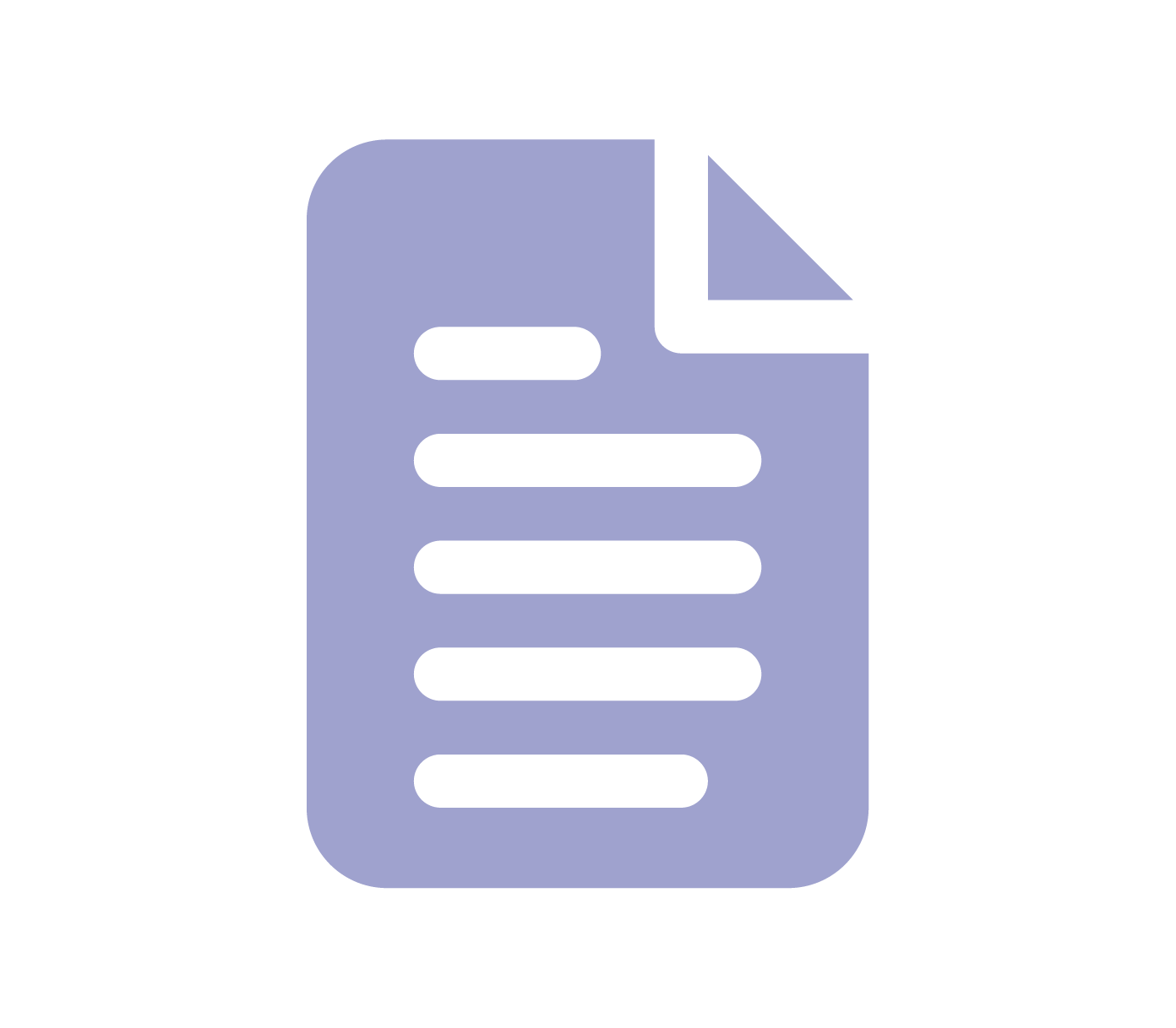 Icon of a document with a folded top-right corner and lines representing text.