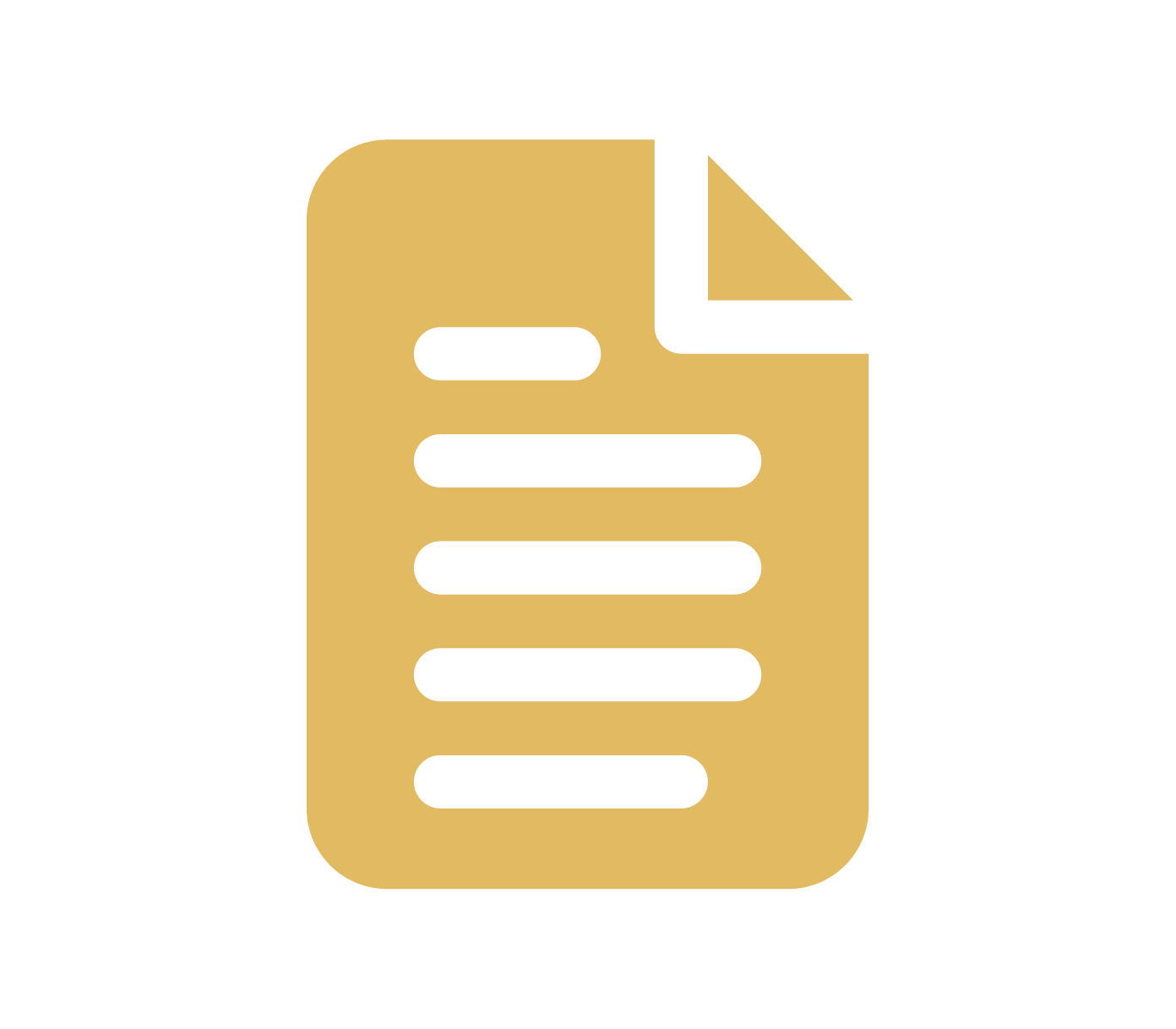 Yellow document icon with a folded top-right corner and horizontal lines representing text.