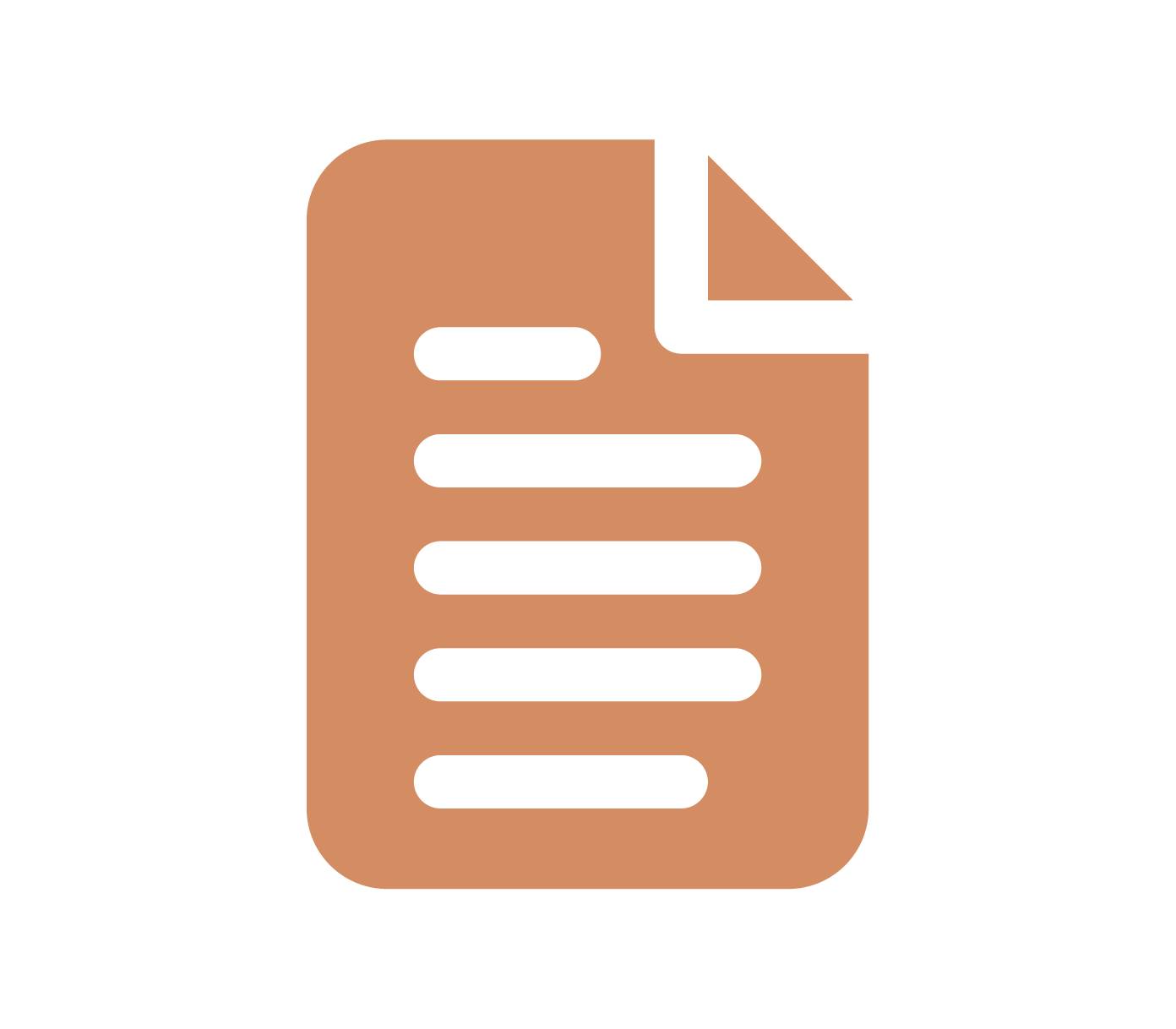 Icon of a document with folded top-right corner and horizontal lines representing text.