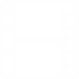 Icon of a filmstrip with two rectangular frames and perforated edges.