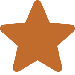 Solid brown five-pointed star icon.