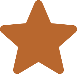 Solid brown five-pointed star icon.