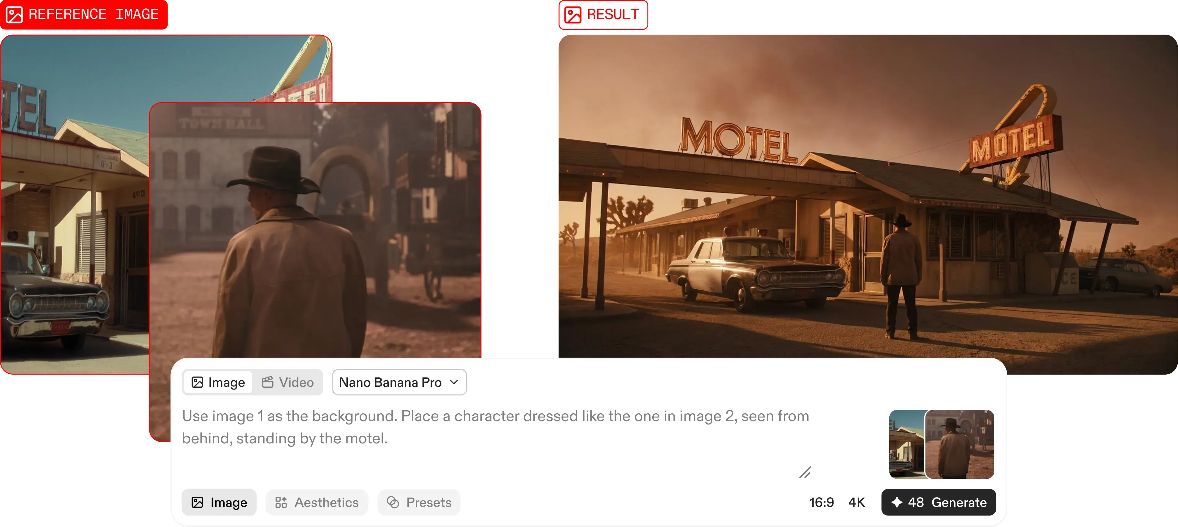 GENERATE A SCENE FROM MULTIPLE REFERENCES
